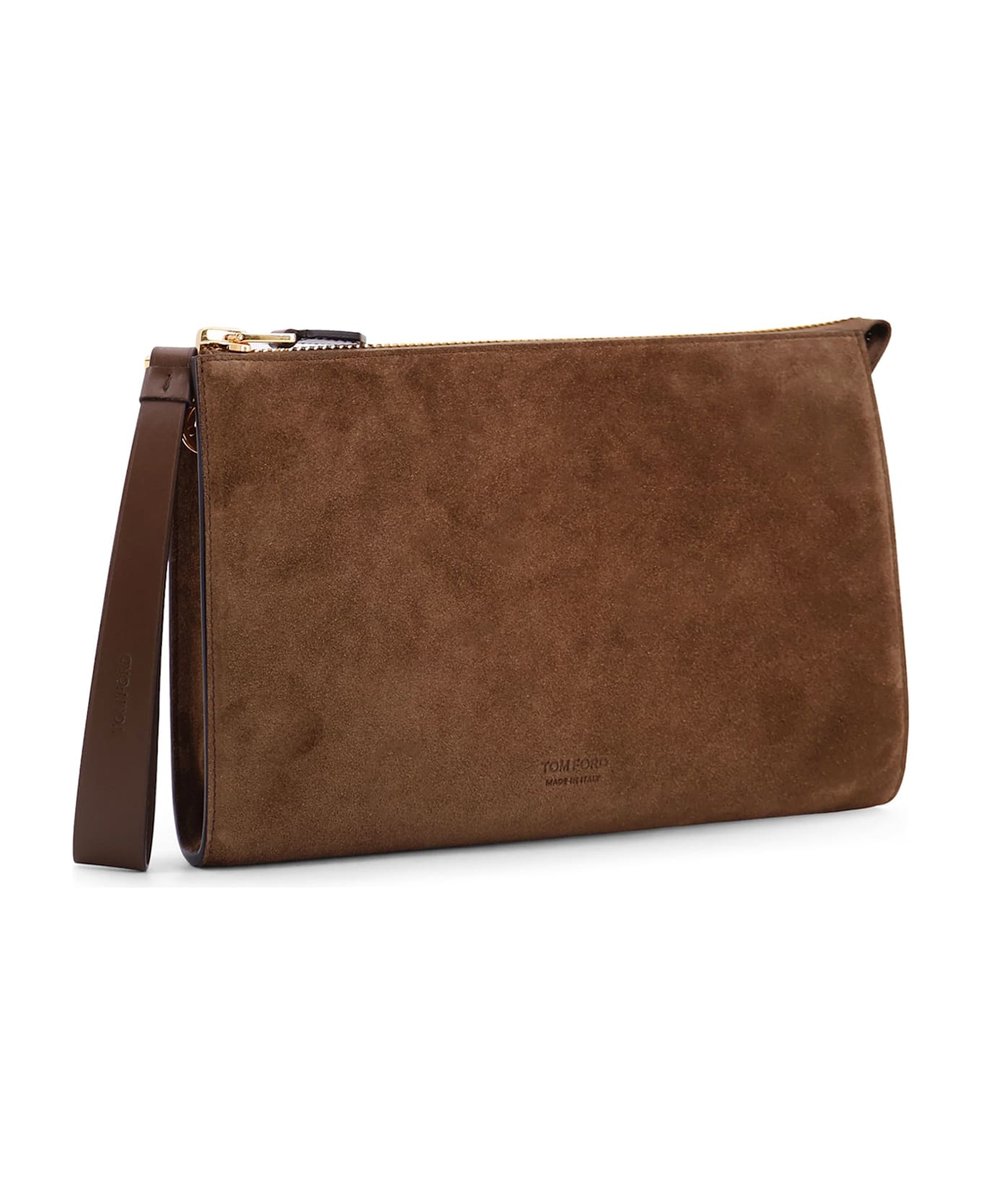 Tom Ford Suede Clutch - WALNUT