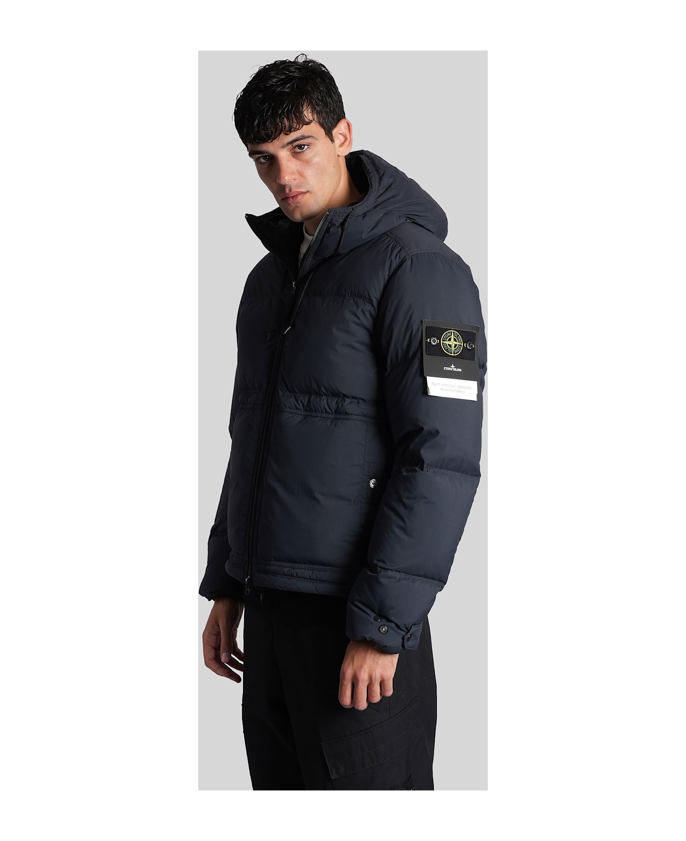Stone Island Puffer In Blue Polyamide - blue