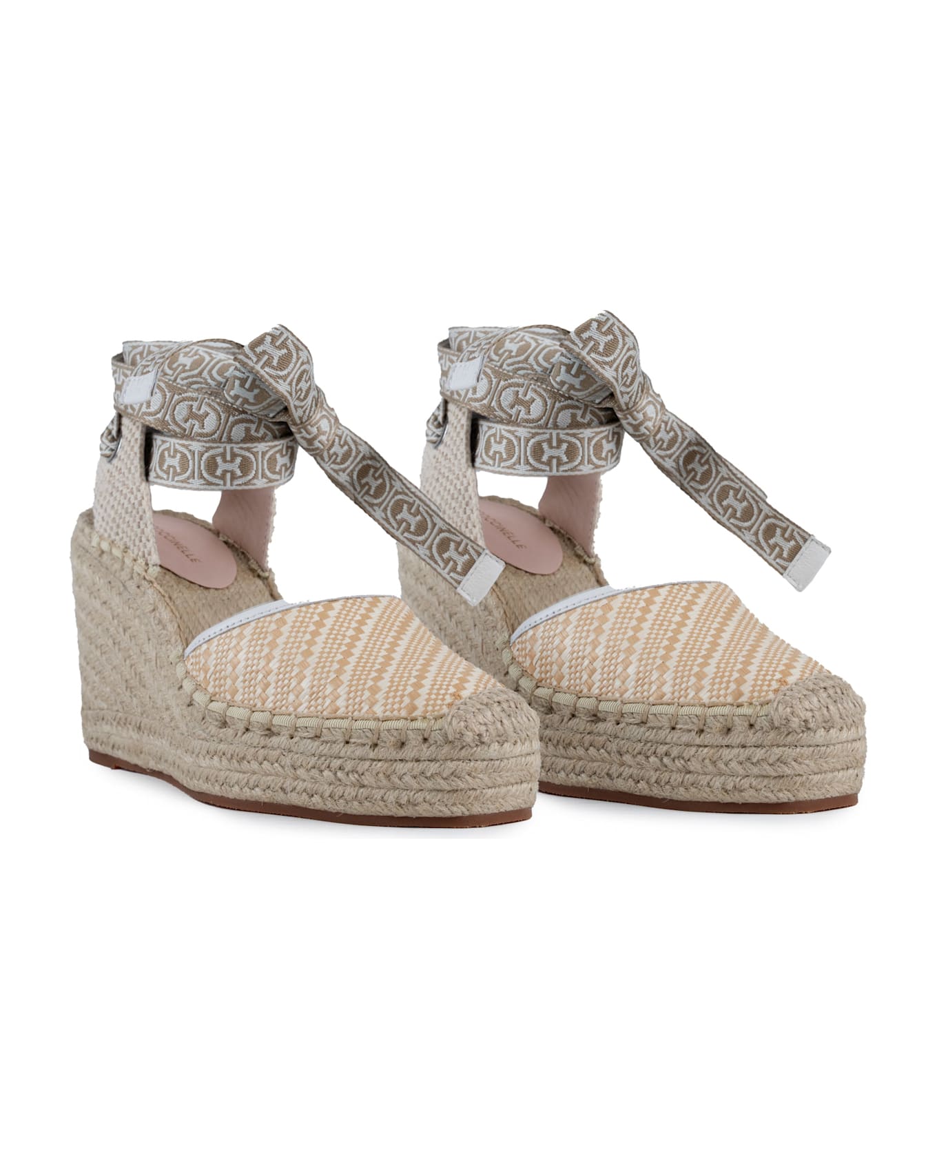 Coccinelle Praia Bicolor Straw Espadrille Wedges - Mul.bla/bl/sa-e
