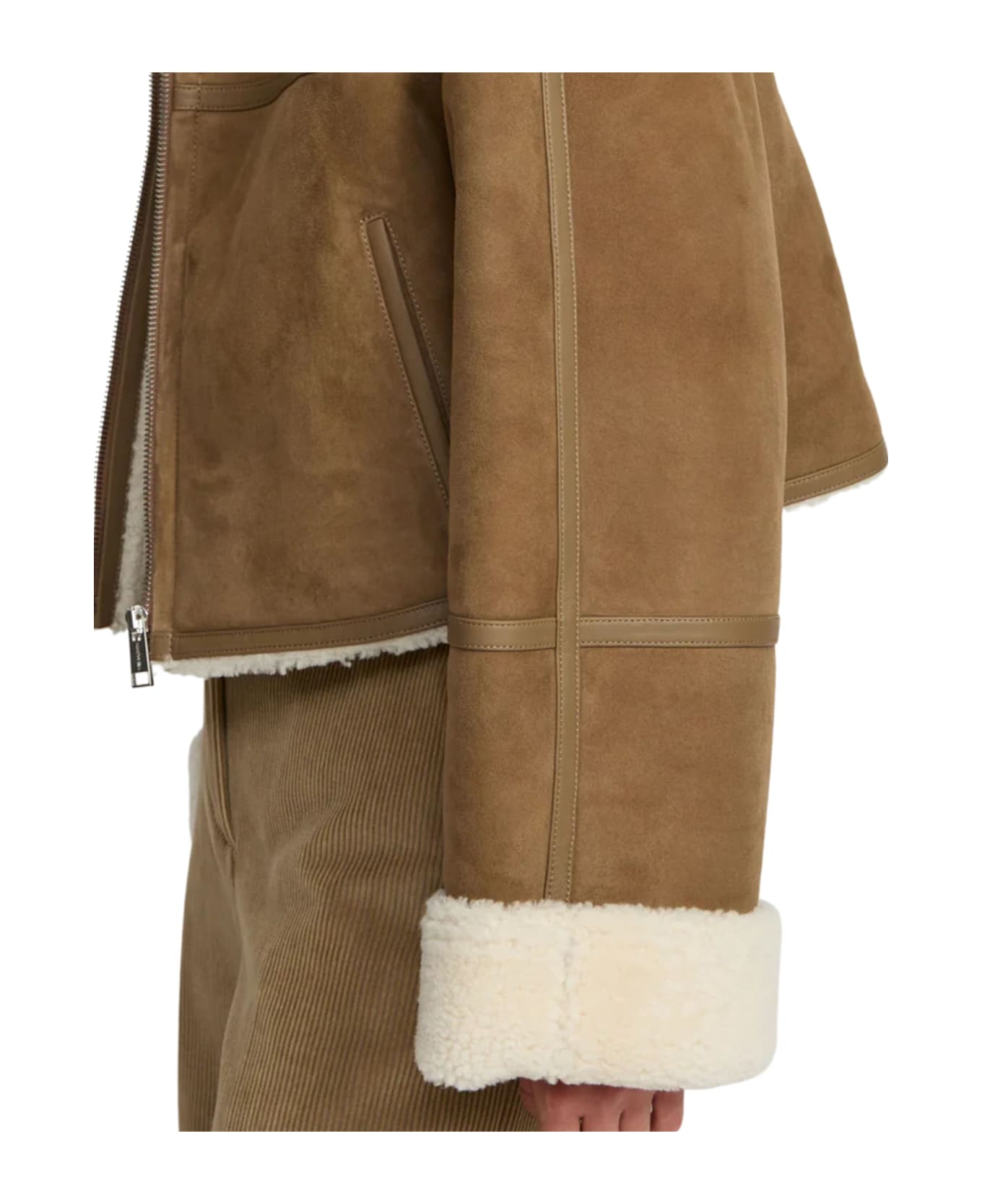 Yves Salomon Short Suede Jacket - Brown