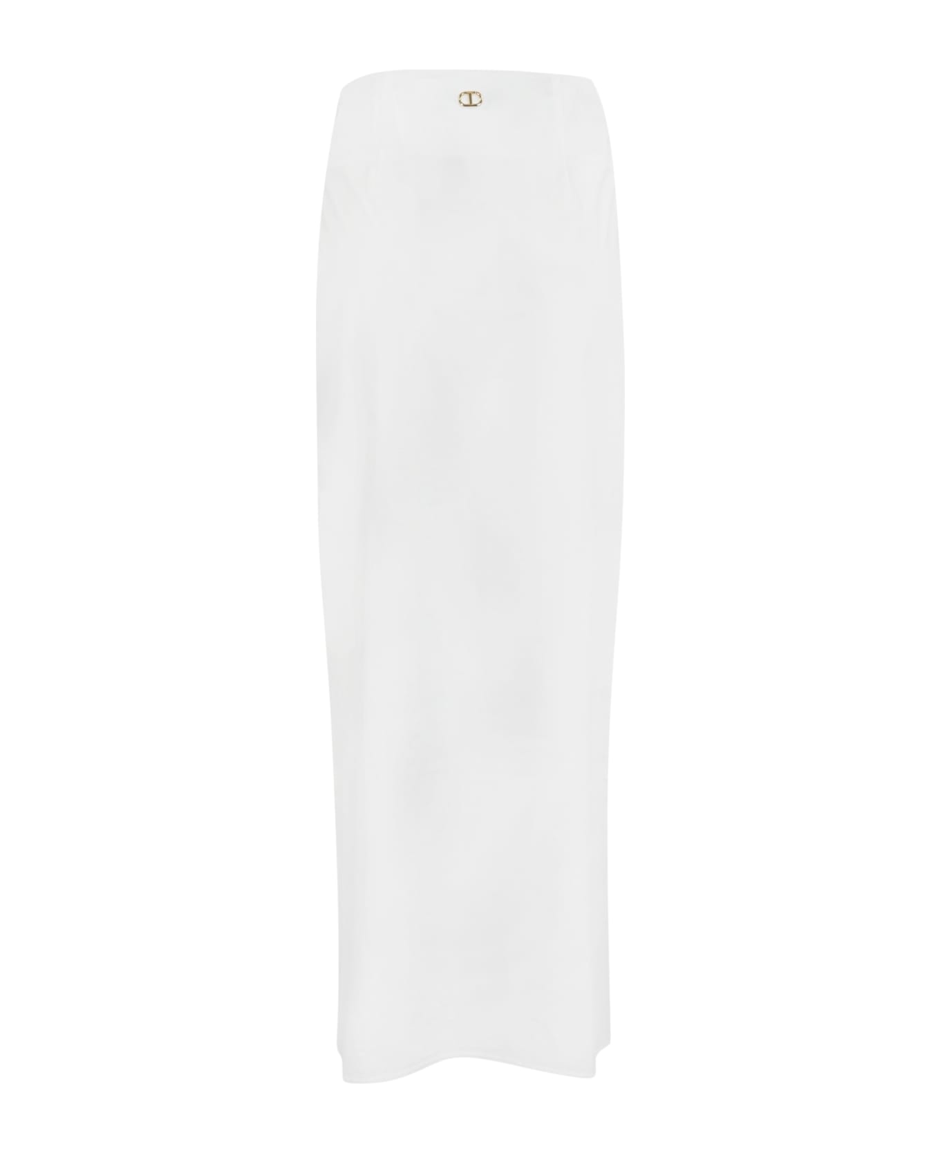 TwinSet Asymmetric Poplin Skirt - BIANCO OTTICO