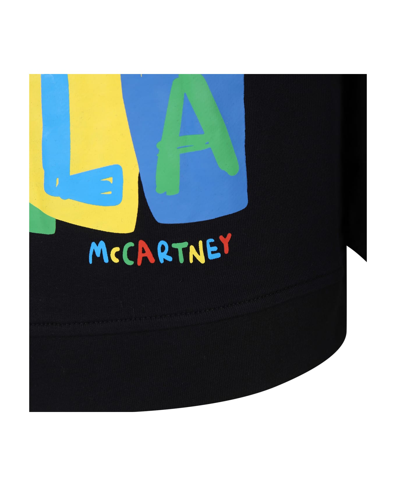 Stella McCartney Kids Black Sweatshirt For Boy With Multicolor Print - Black