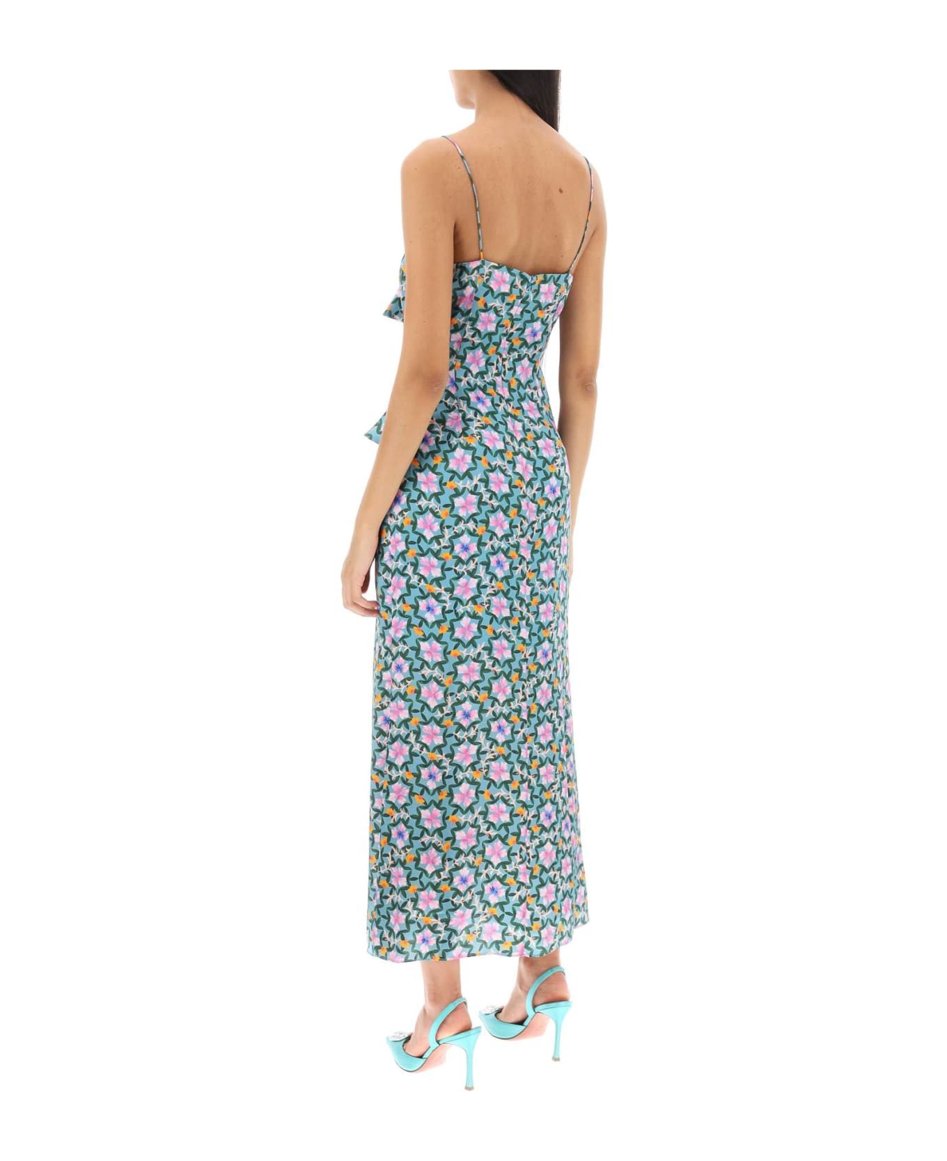 Saloni Penelope Floral Maxi Dress - SORREL TEAL (Light blue) ワンピース＆ドレス