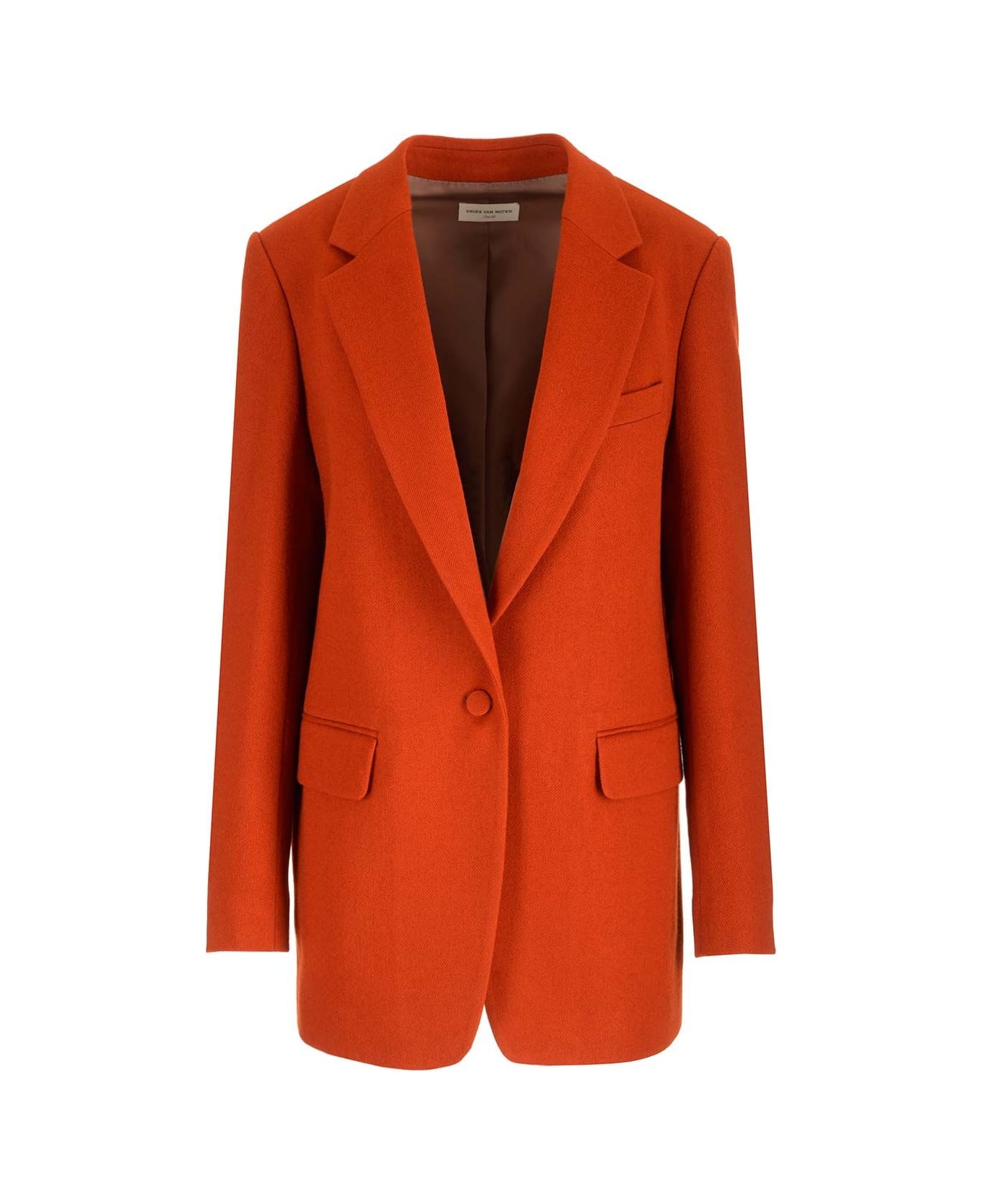 Dries Van Noten Wool Crepe Blazer - Rust