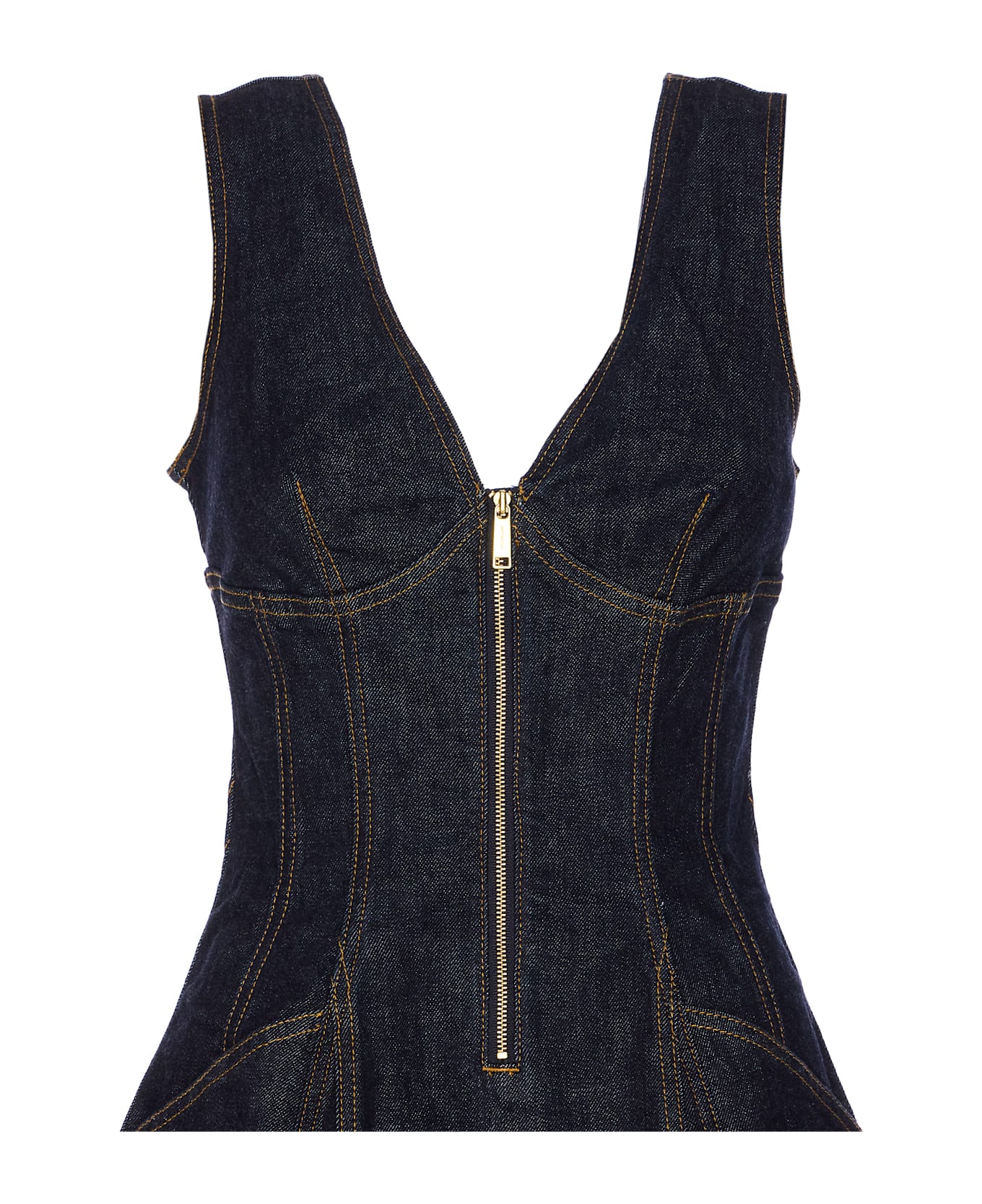 self-portrait Denim Mini Dress - Blue