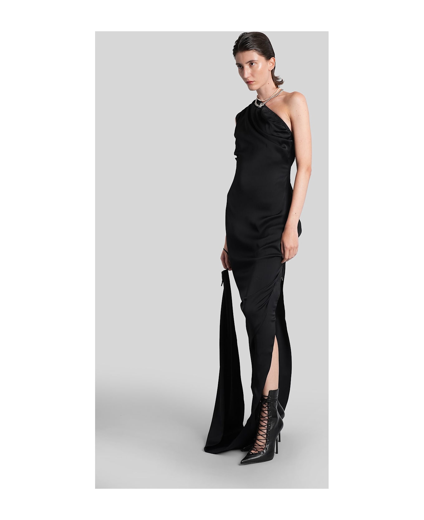 Vivienne Westwood Andreas Long Dress In Black Viscose - black