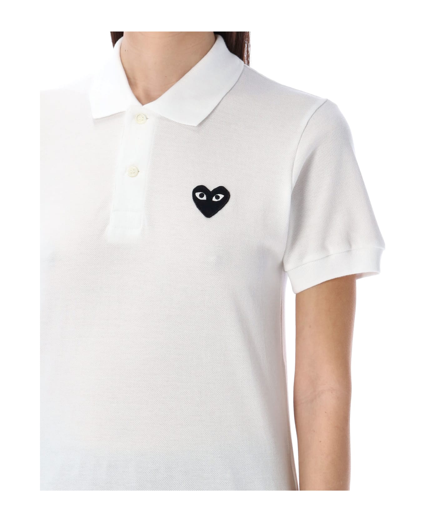 Comme des Garçons Play Black Heart Polo Shirt - WHITE ポロシャツ
