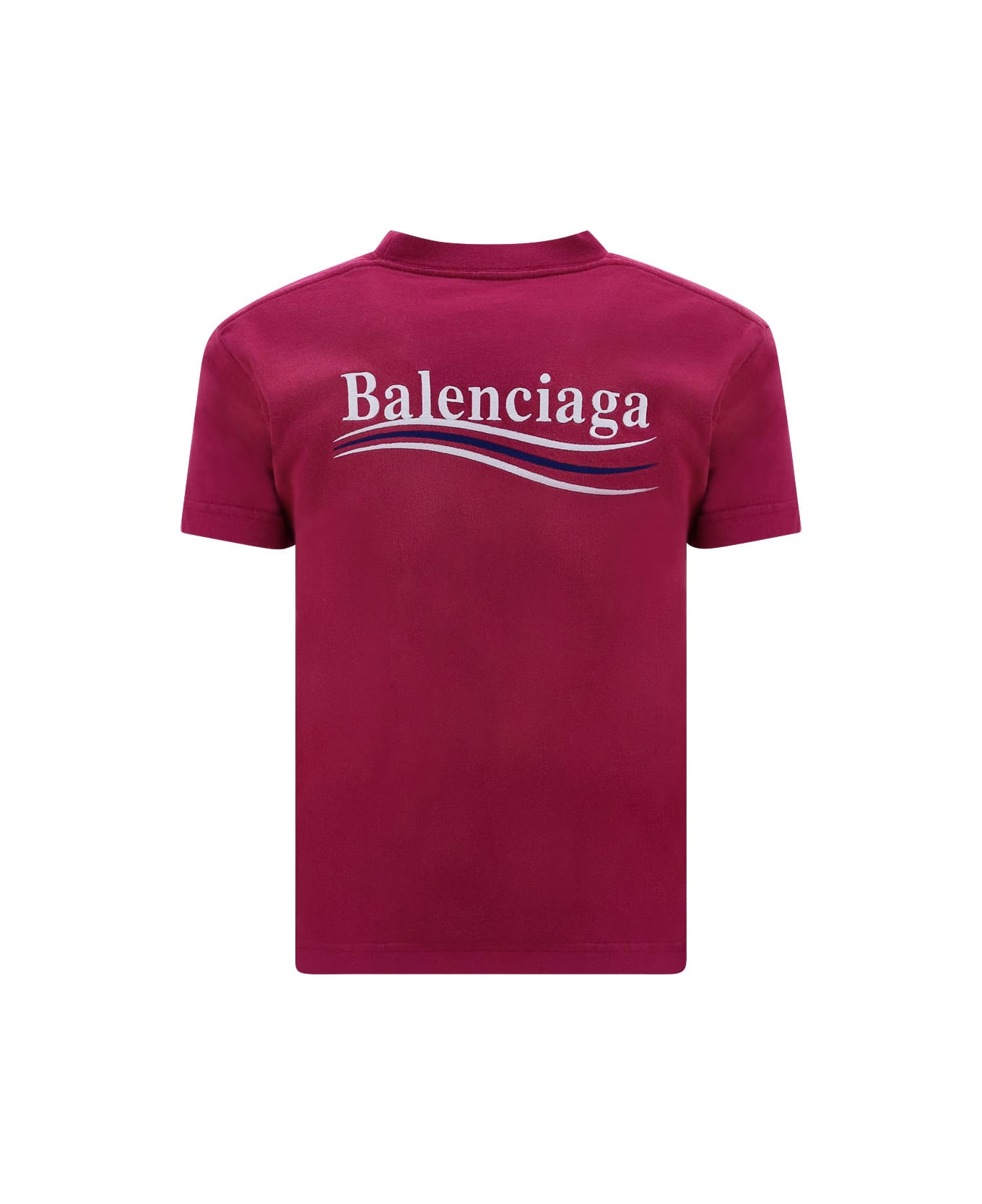 Balenciaga T-shirt - Dark Fuchsia/wt/blu