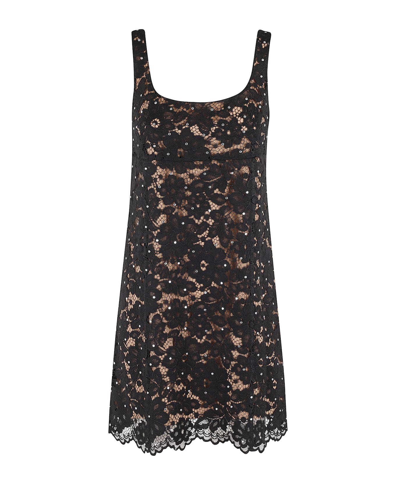 MICHAEL Michael Kors Lace Square Nk Mini Dress - Black