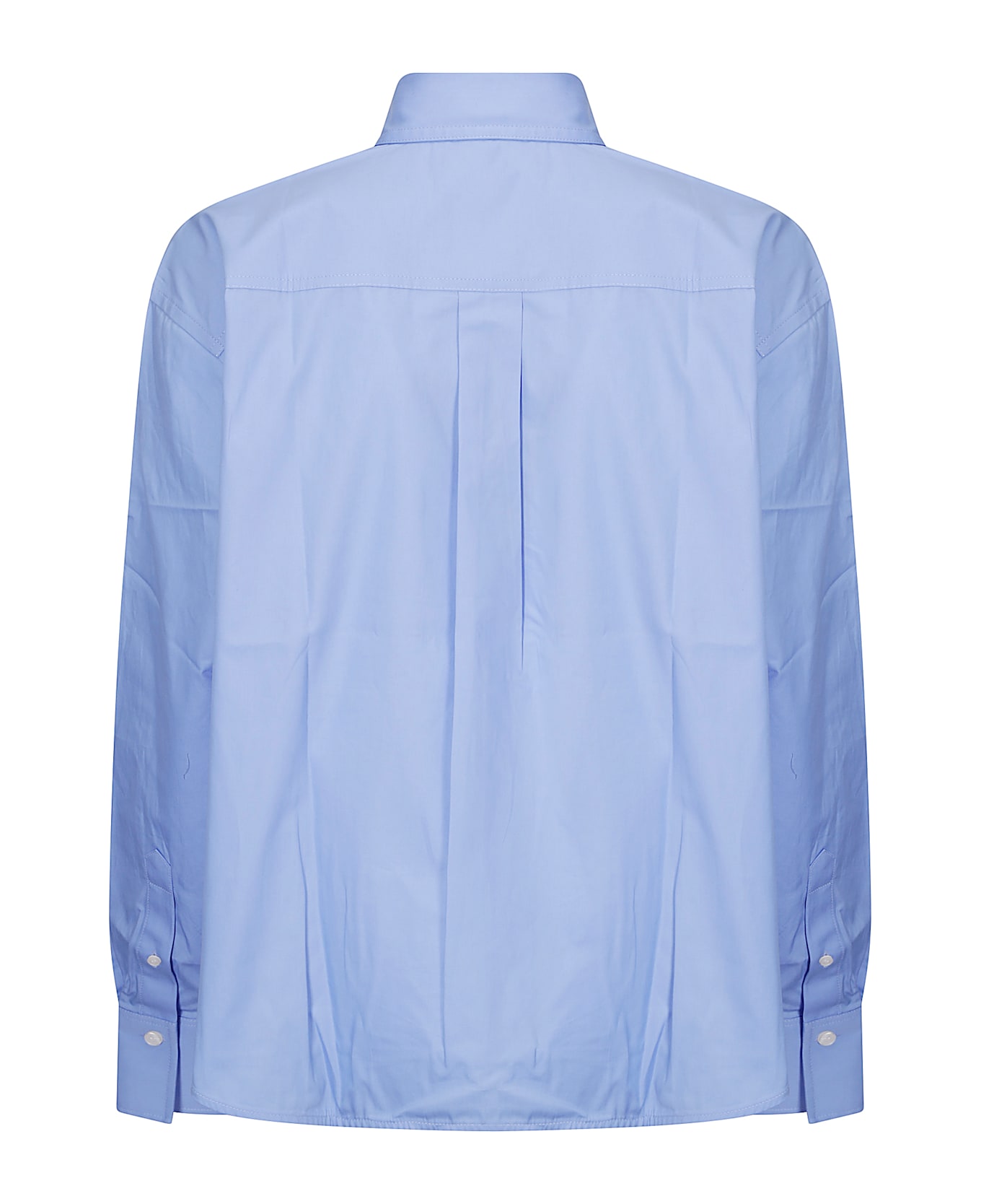 Victoria Beckham Cropped Long Sleeve Shirt - OXFORD BLUE