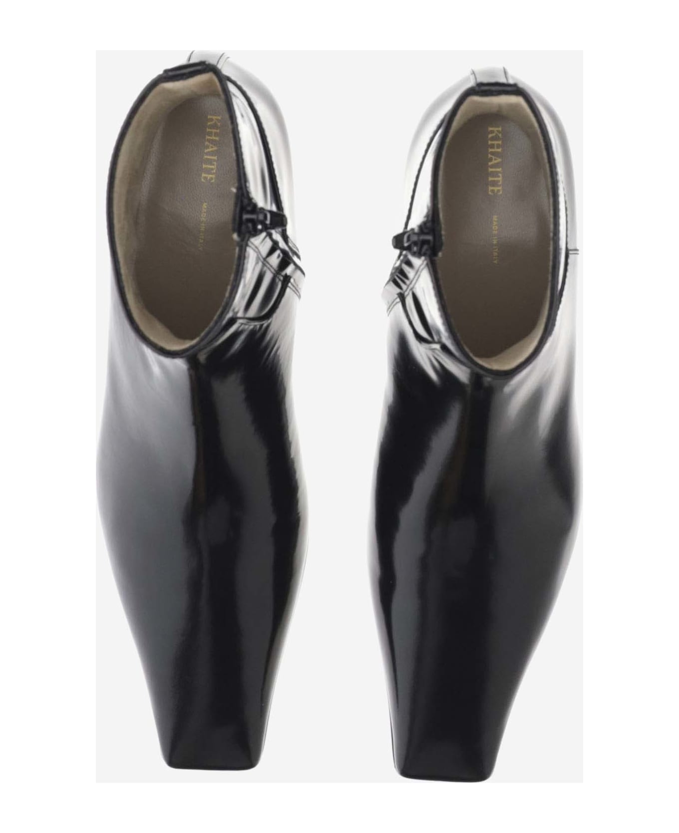 Khaite Patent Leather Ankle Boots - Black