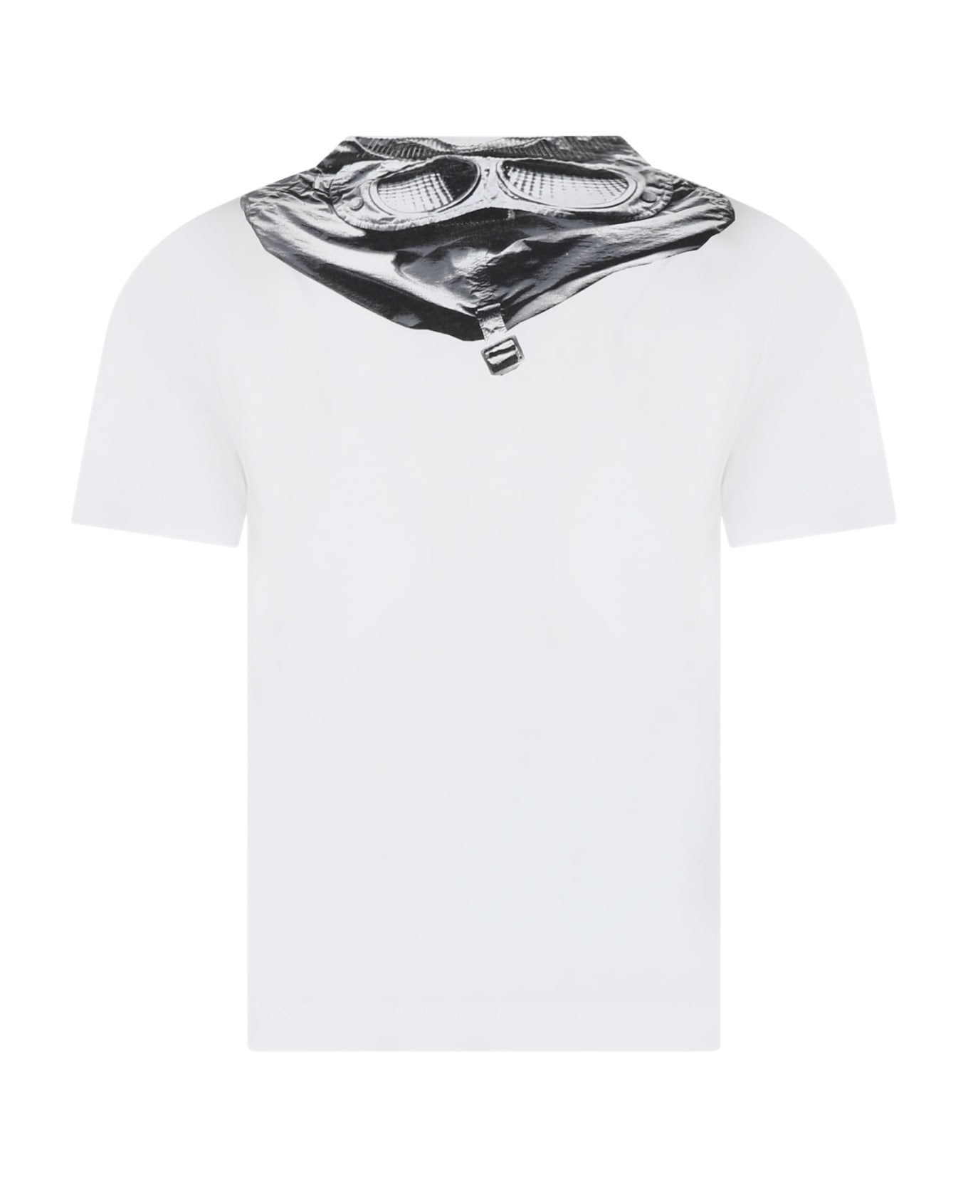 C.P. Company Undersixteen White T-shirt For Boy With Logo - Bianco