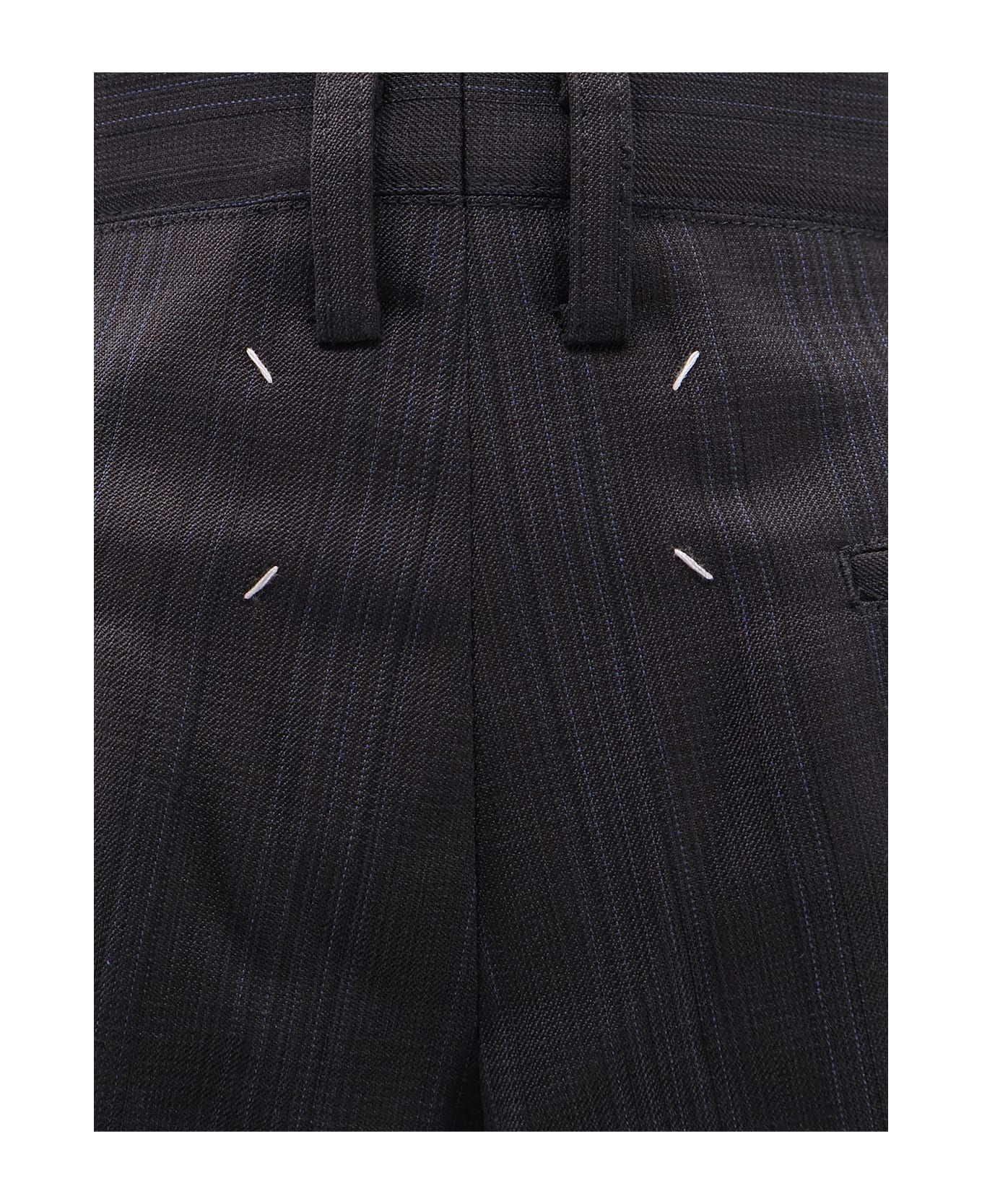 Maison Margiela Striped Virgin Wool Shorts - Black