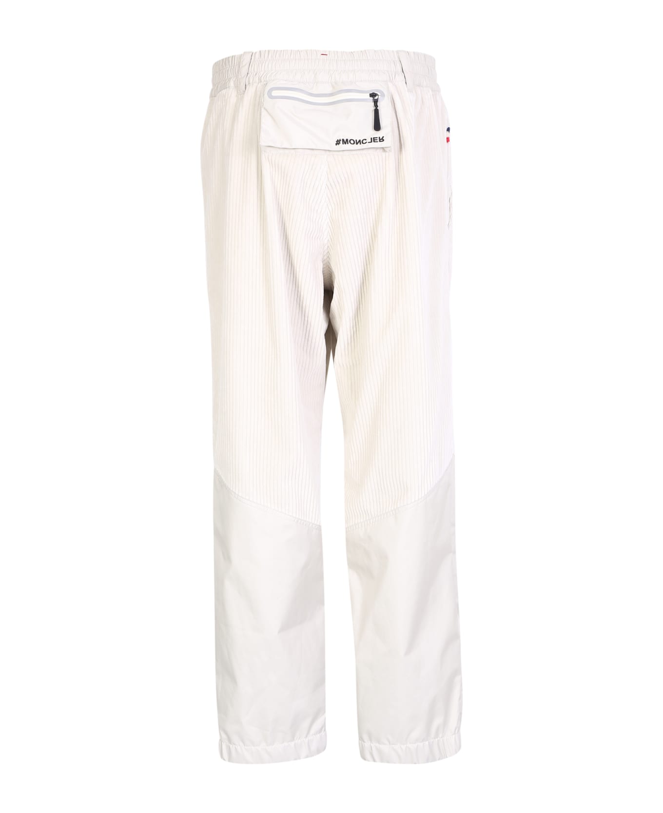 Moncler Grenoble Cream Cotton Blend Trousers - White ボトムス