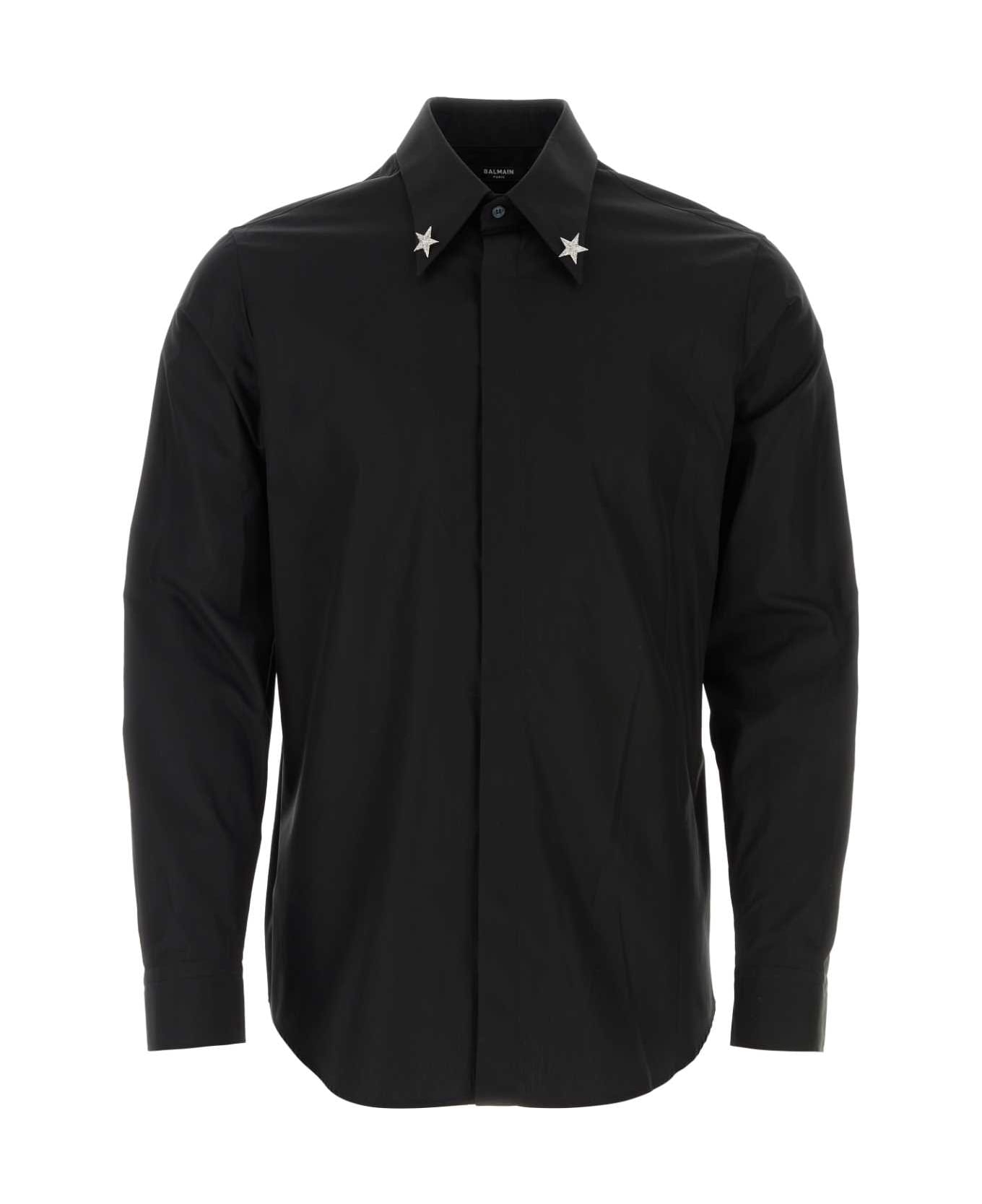 Balmain Black Poplin Shirt - 0PANOIR
