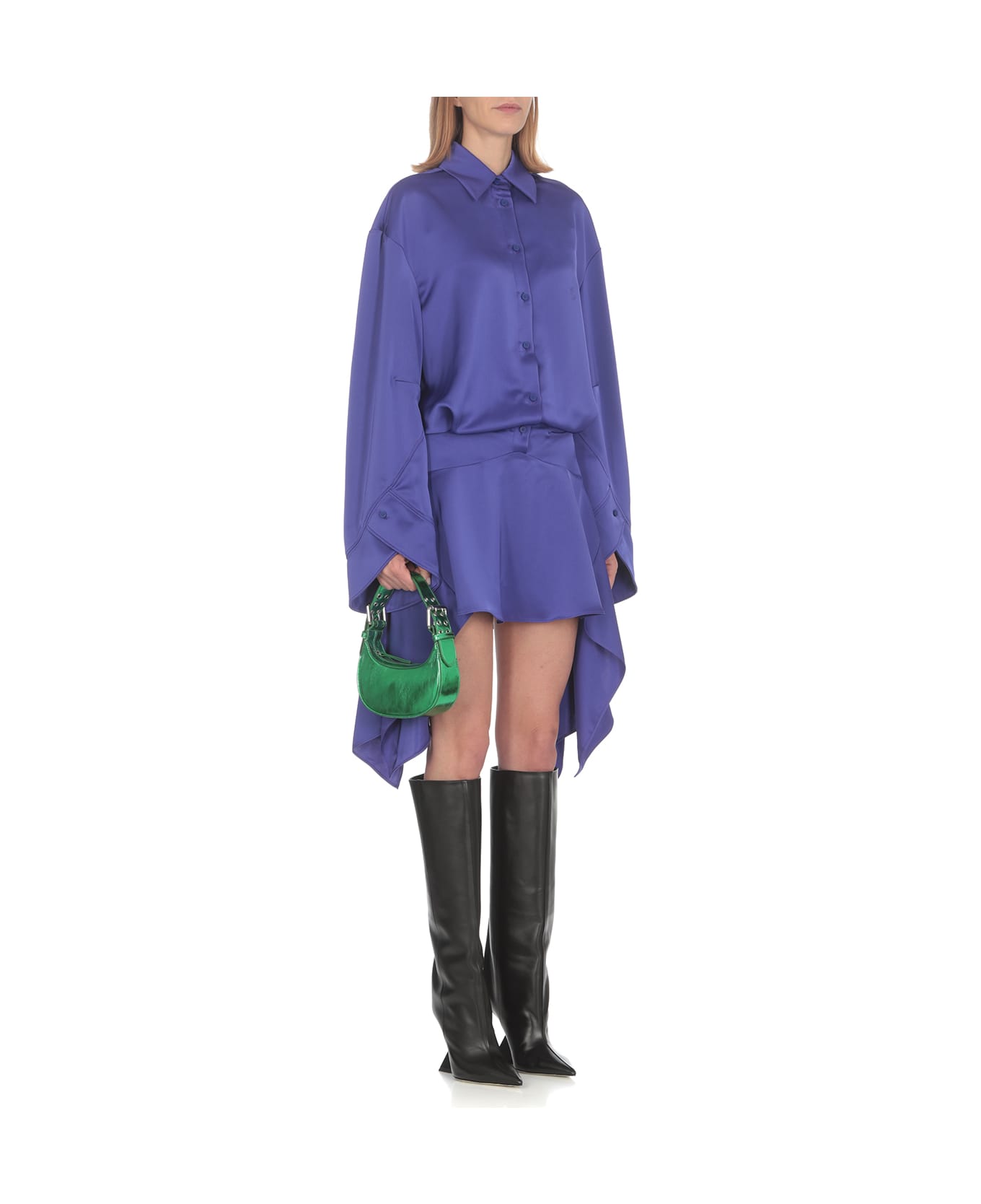 The Attico Purple Satin Mischa Dress - Purple ワンピース＆ドレス