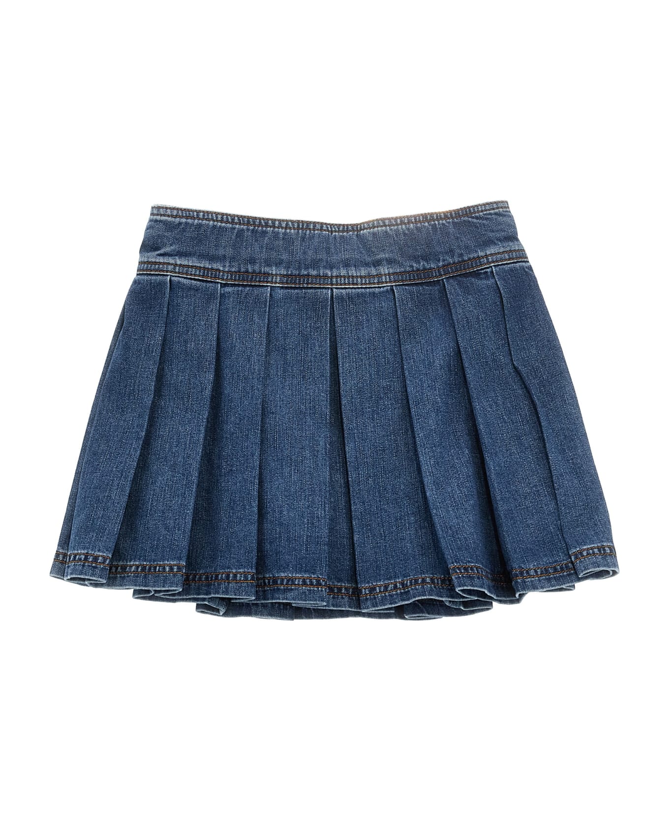 Versace 'medusa' Denim Skirt - Blue