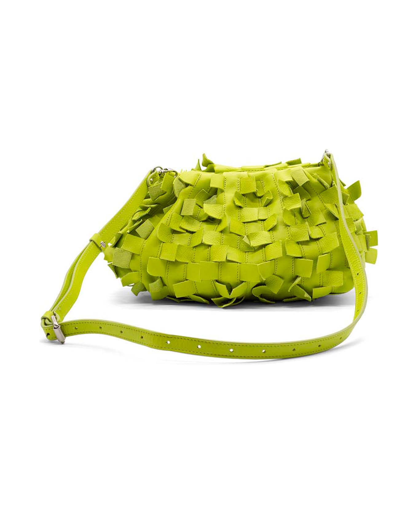 Vic Matié Green Leather Clutch Bag - CEDAR GREEN