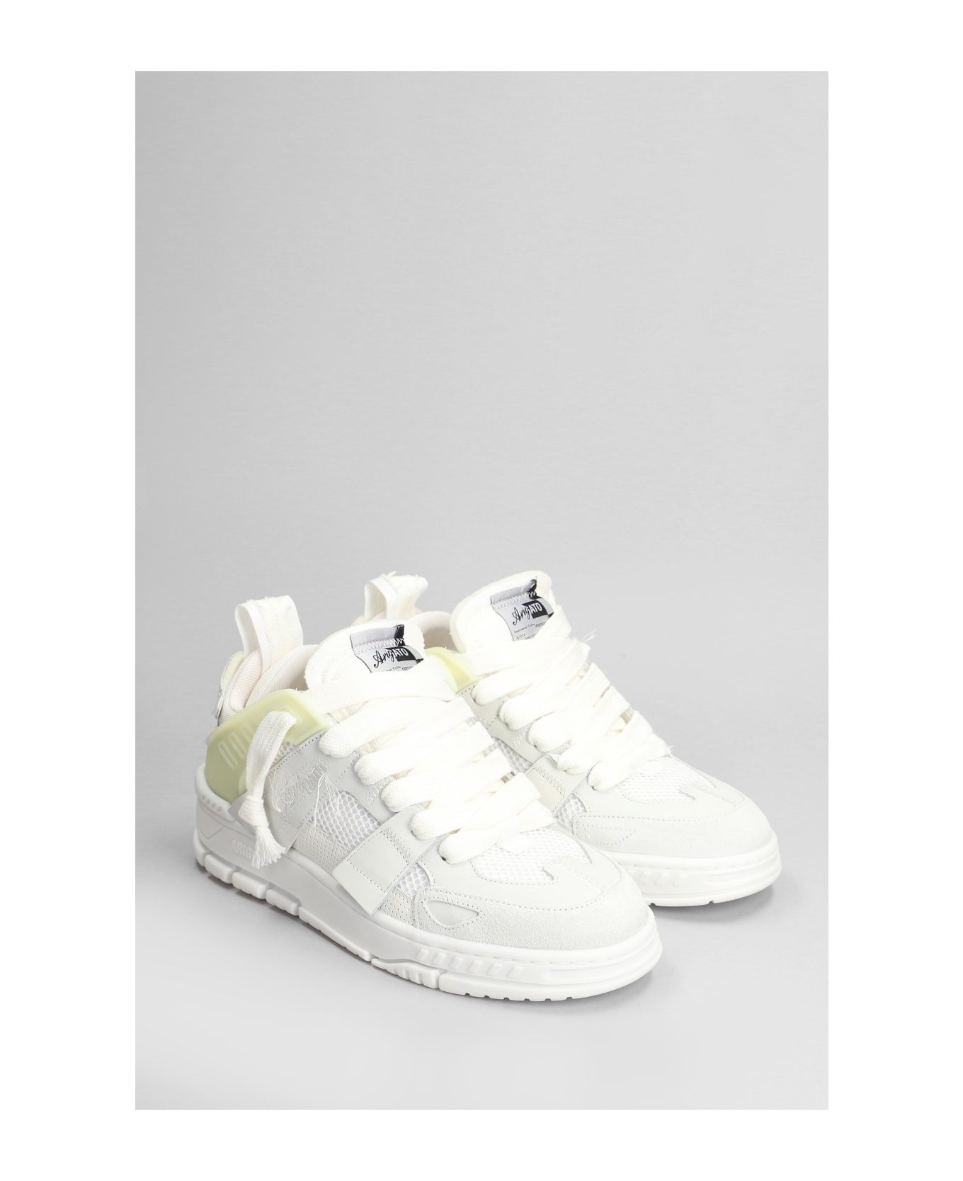 Axel Arigato Area Patchwork Sneakers In White Leather And Fabric - white