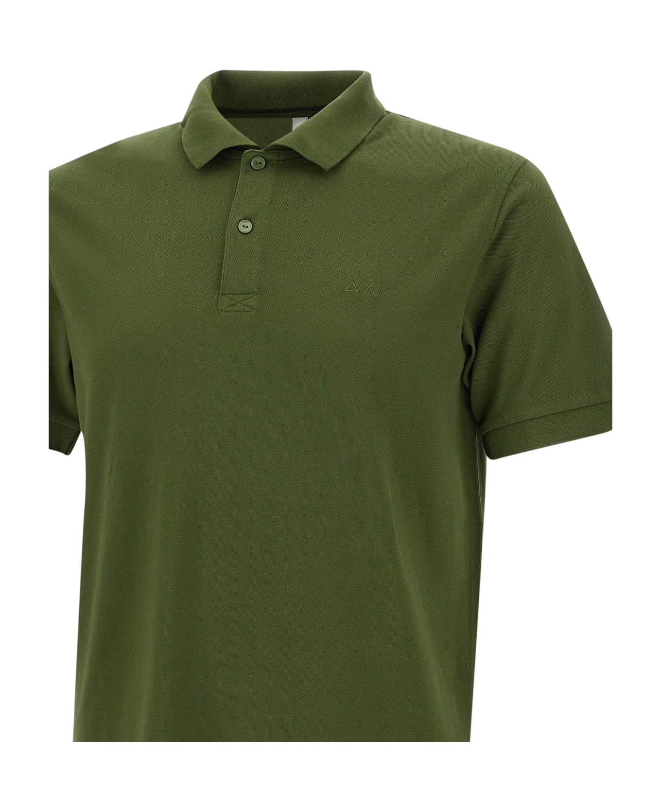 Sun 68 "cold Garment Dye" Cotton Polo Shirt - GREEN ポロシャツ