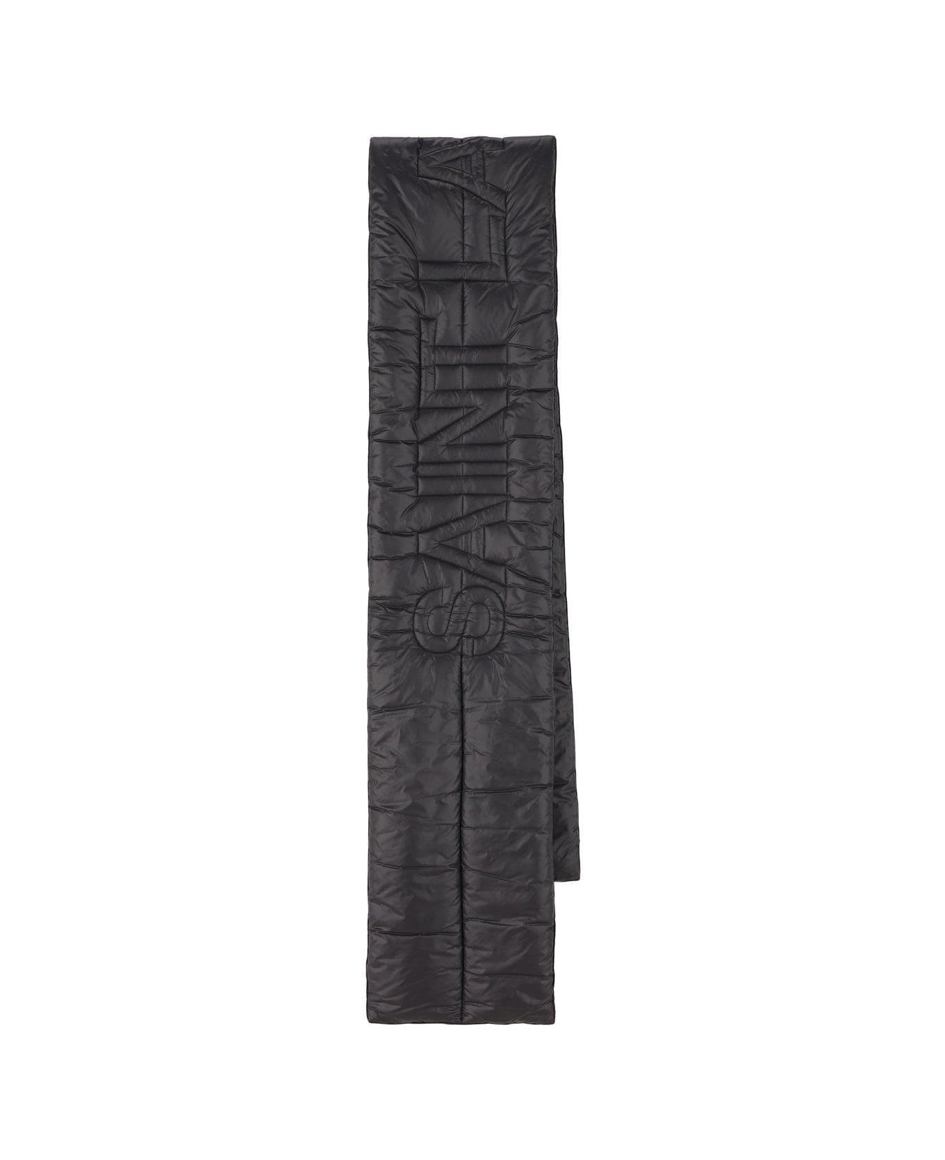 Saint Laurent Logo Patch Quilted Scarf - Black スカーフ＆ストール