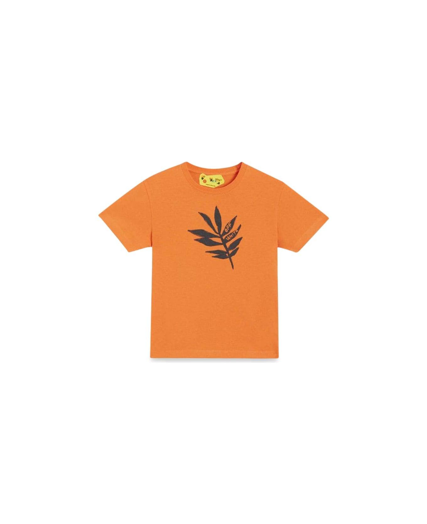 Off-White T-shirt In Jersey Di Cotone Stampato - ORANGE