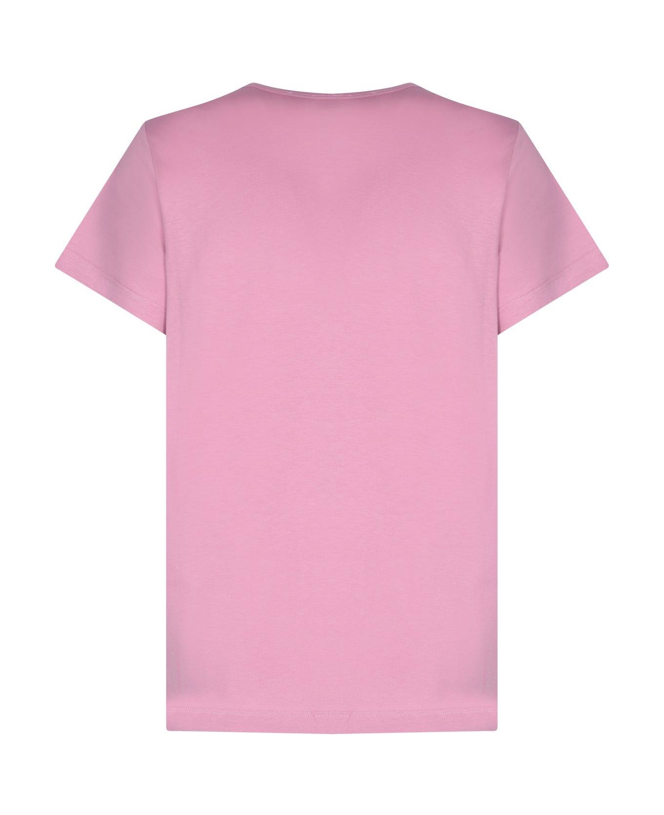 Pinko T-shirt With Love Birds Jewel Logo - Pink