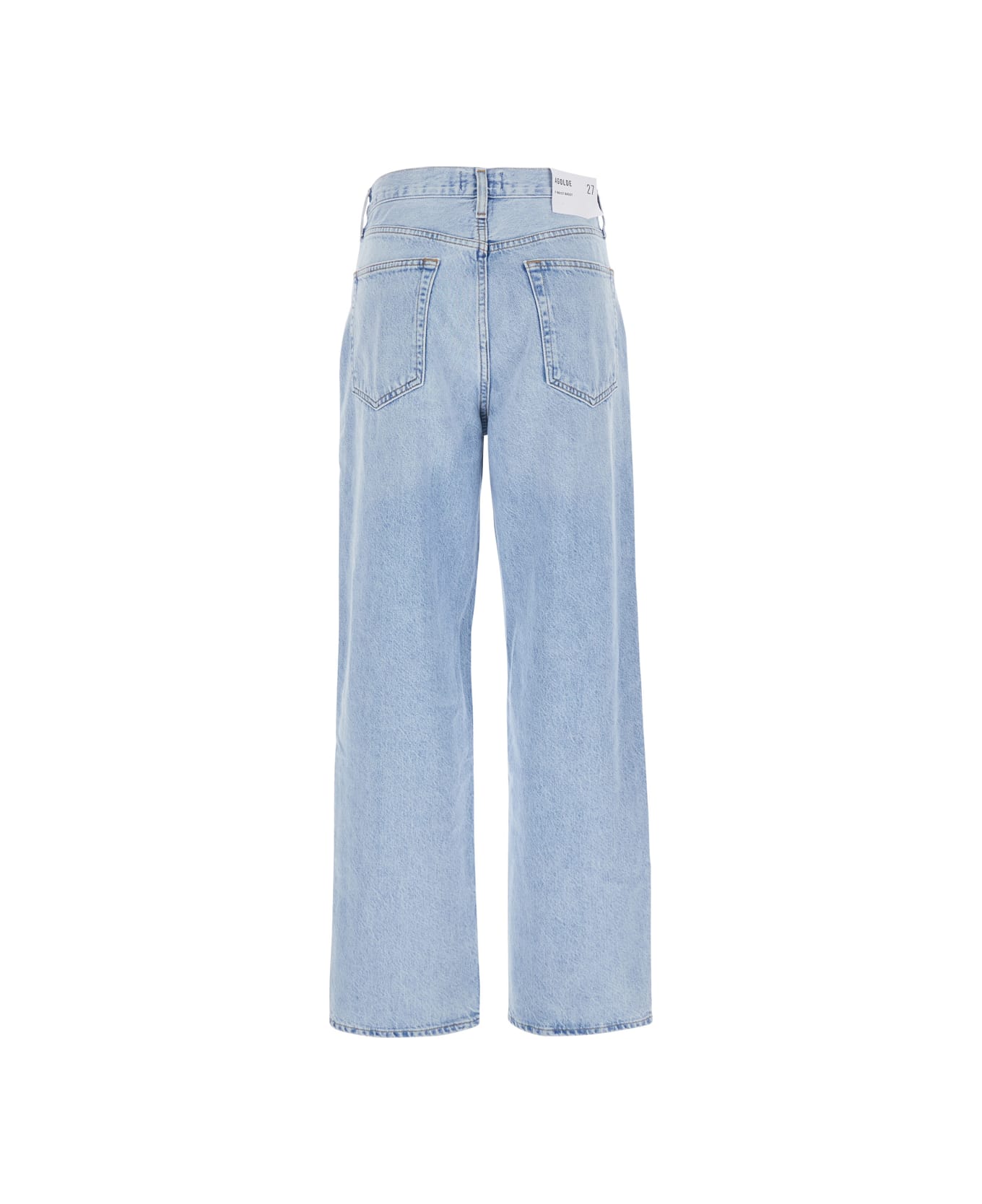 AGOLDE Blue Jeans With Wide Leg And Logo Patch On The Rear In Denim Woman - Clear Blue