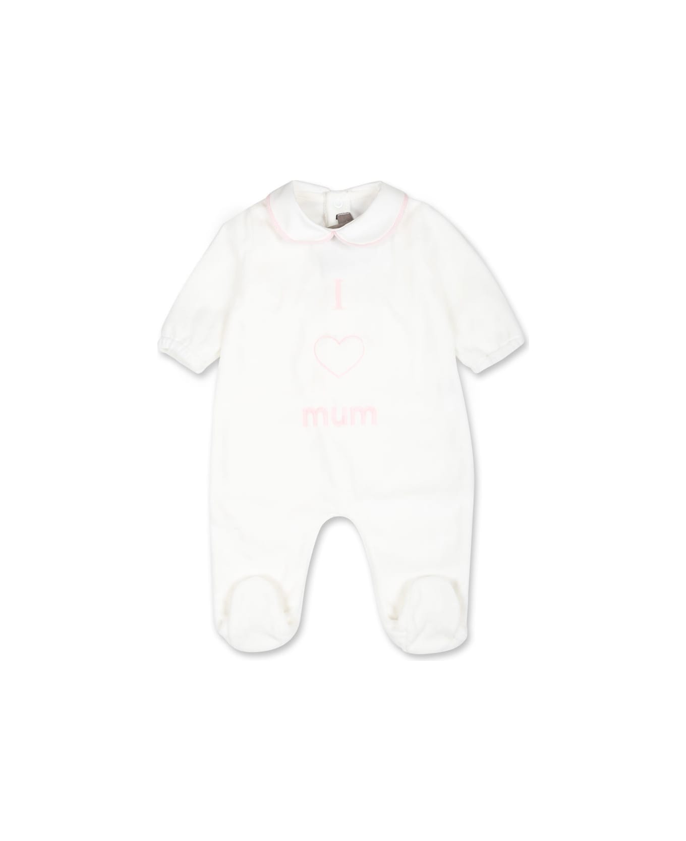 Little Bear White Babygrow For Baby Girl With Mum Writing - White