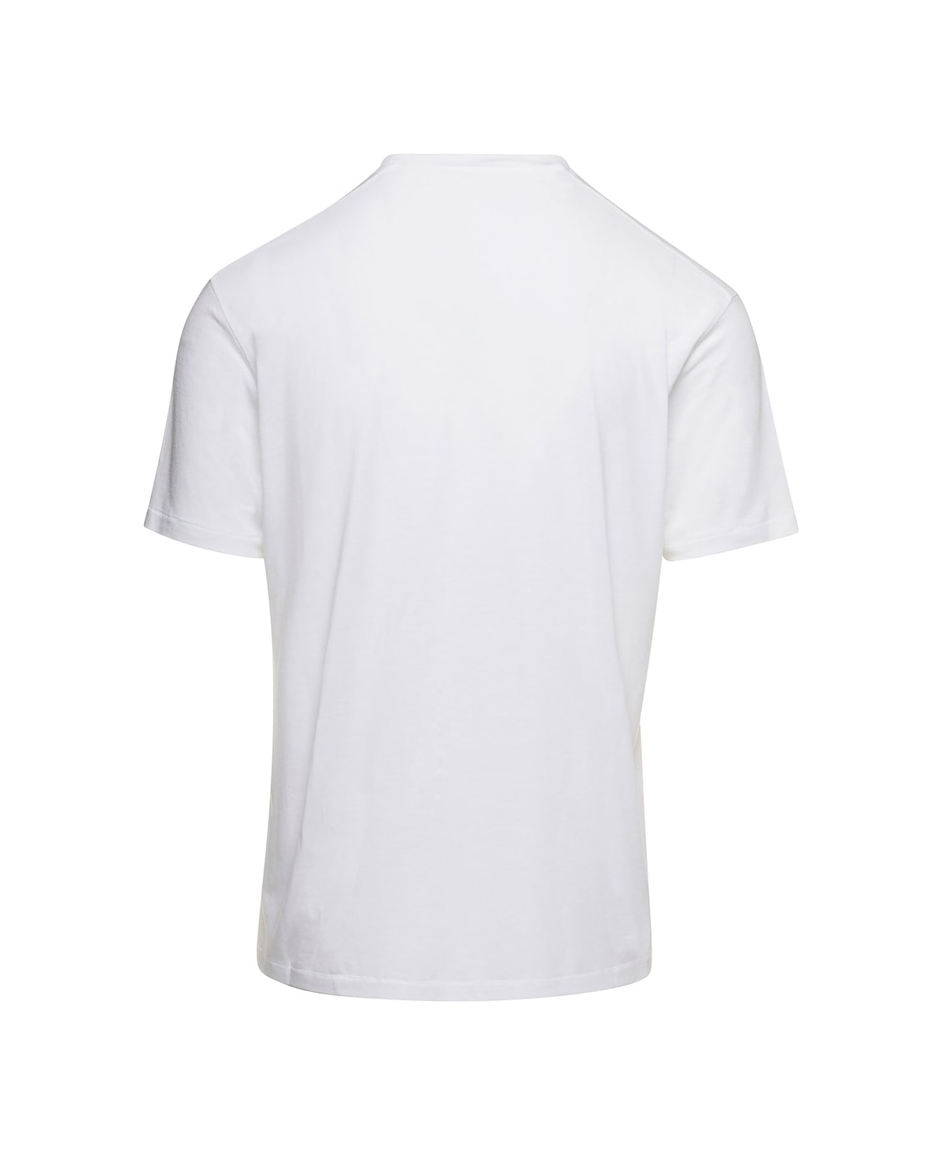 Tom Ford White Basic Crewneck T-shirt With Tonal Stitching In Cotton Blend Man - White