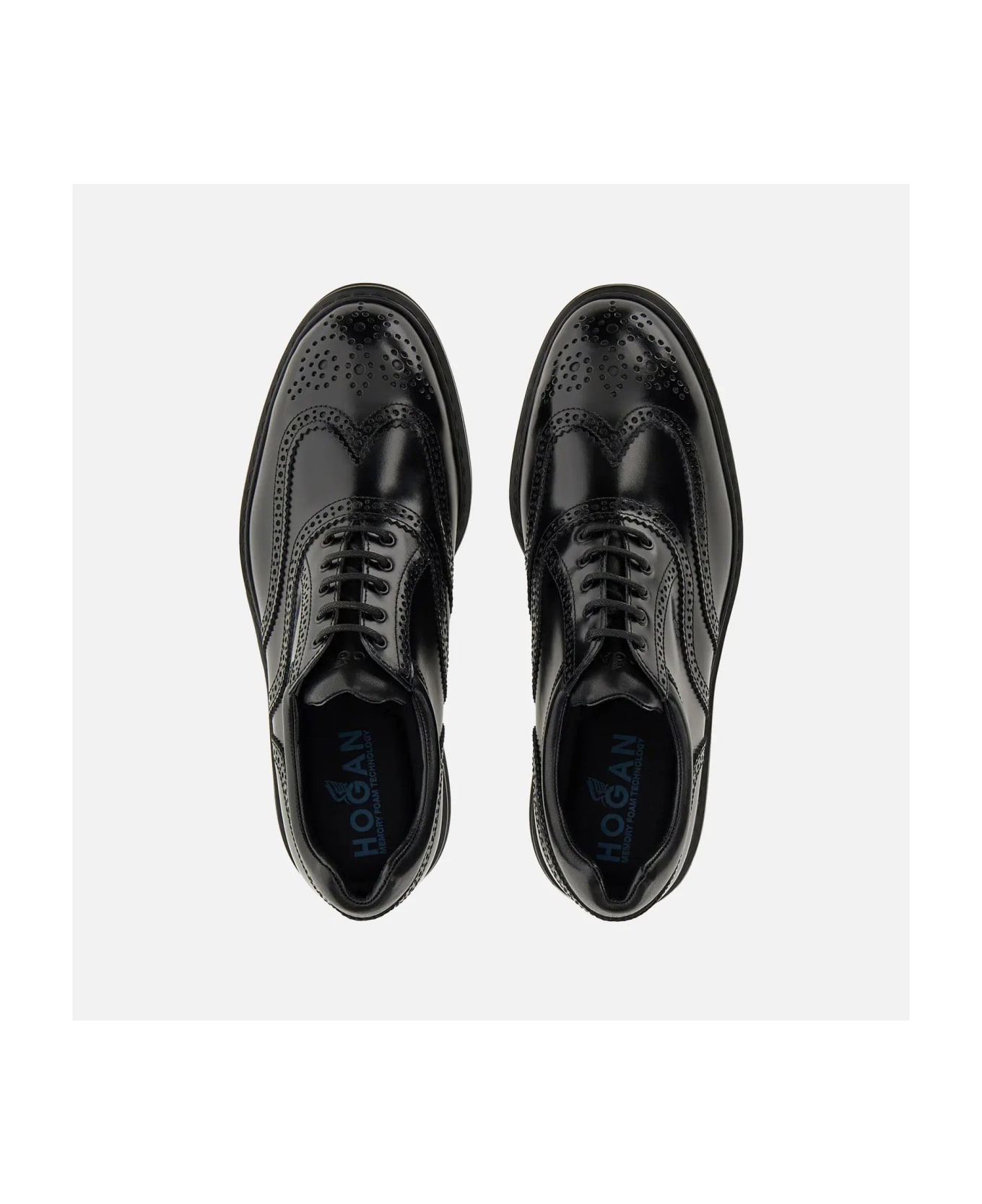 Hogan H576 Leather Lace-up Shoes - black ローファー＆デッキシューズ