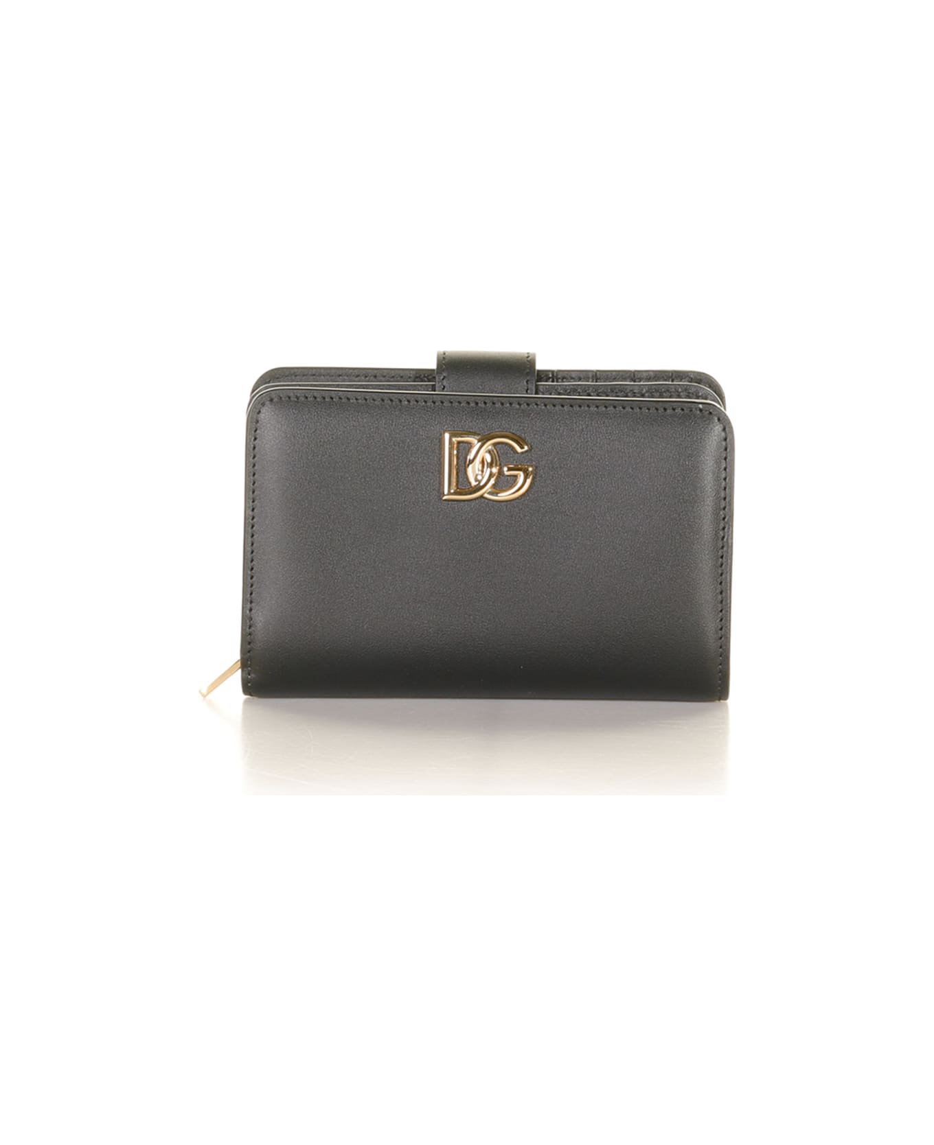 Dolce & Gabbana Continental Wallet With Logo - NERO
