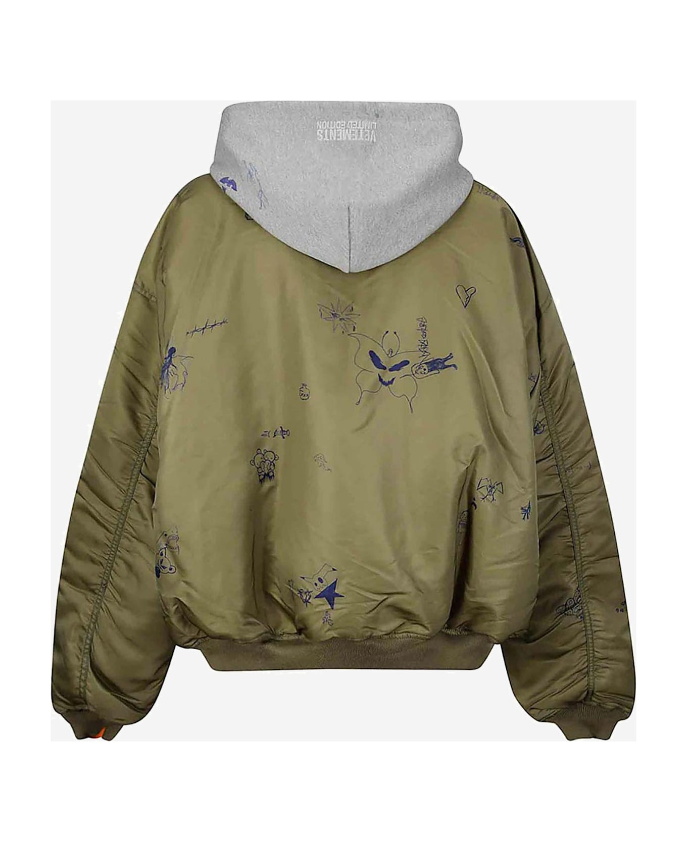 VETEMENTS Bomber Jacket With Graphic Prints - Green