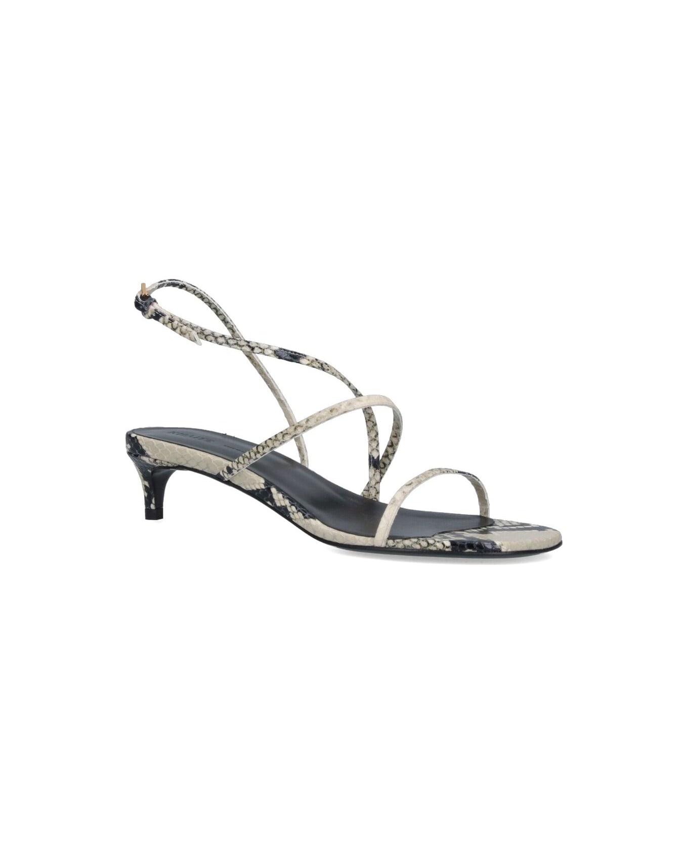 Khaite 'loop' Slingback Sandals - NEUTRALS/BLACK