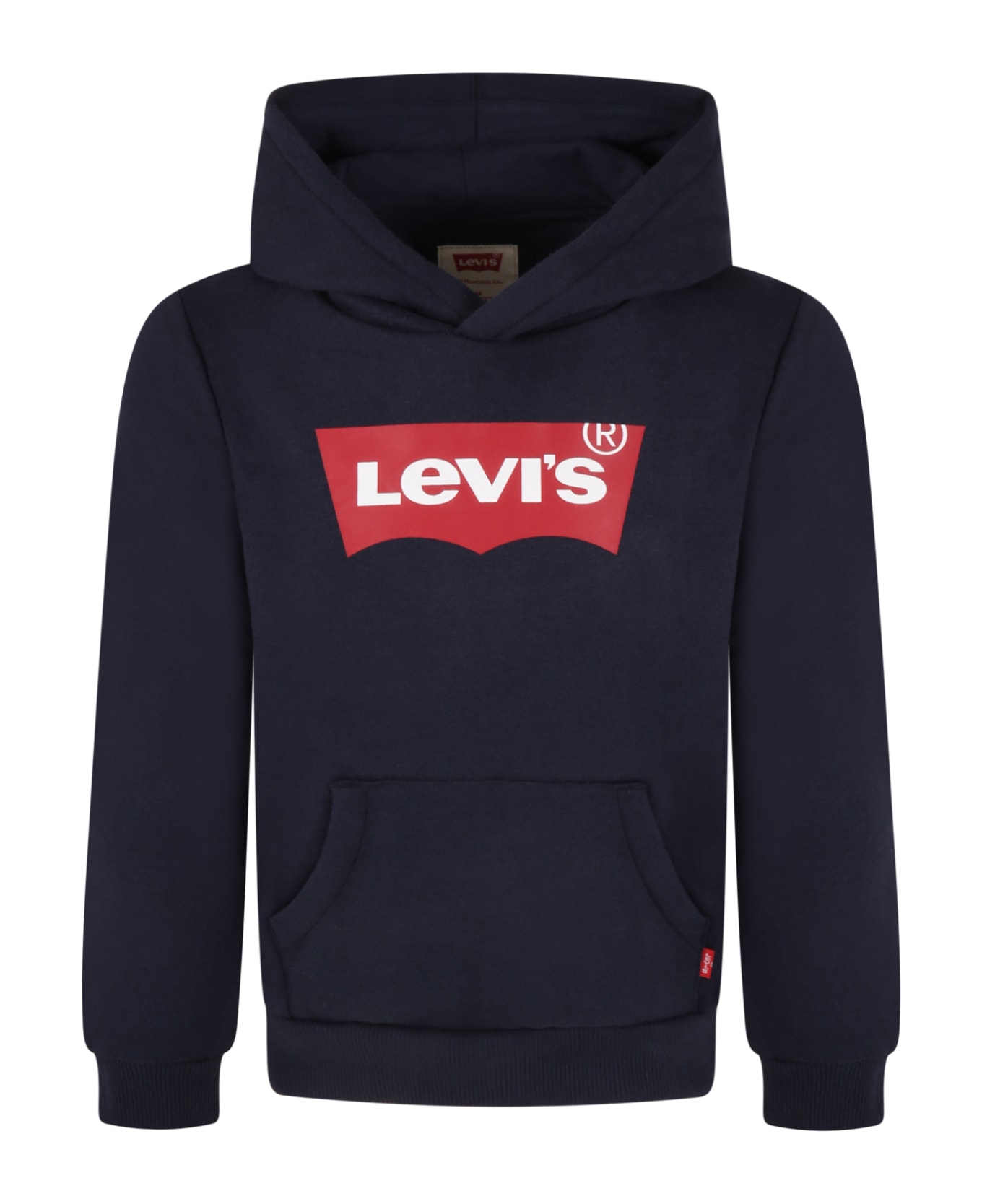 Levi's Blue Sweatshirt For Kids With White Logo - Blue ニットウェア＆スウェットシャツ