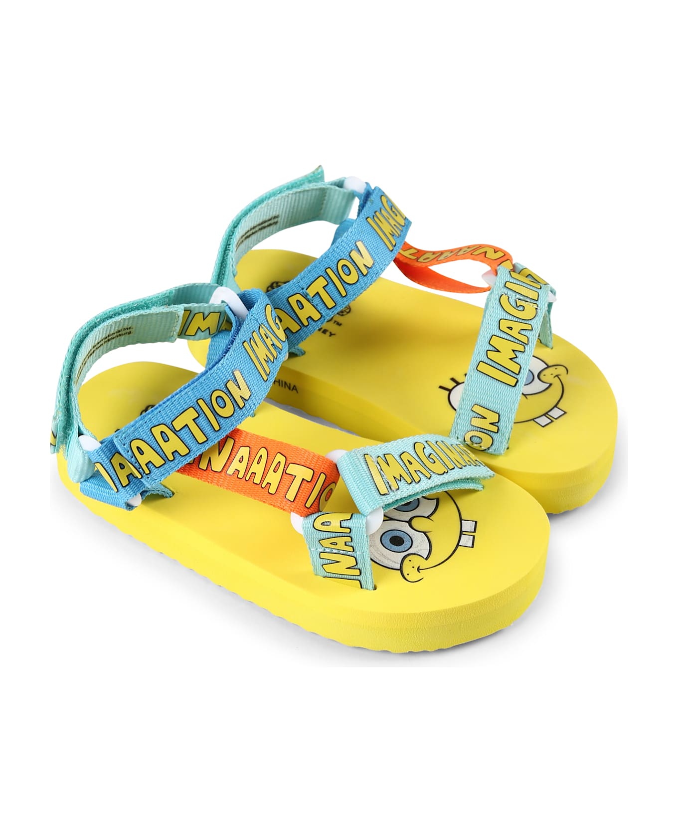 Stella McCartney Kids Yellow Sandals For Kids With Spongebob - Yellow