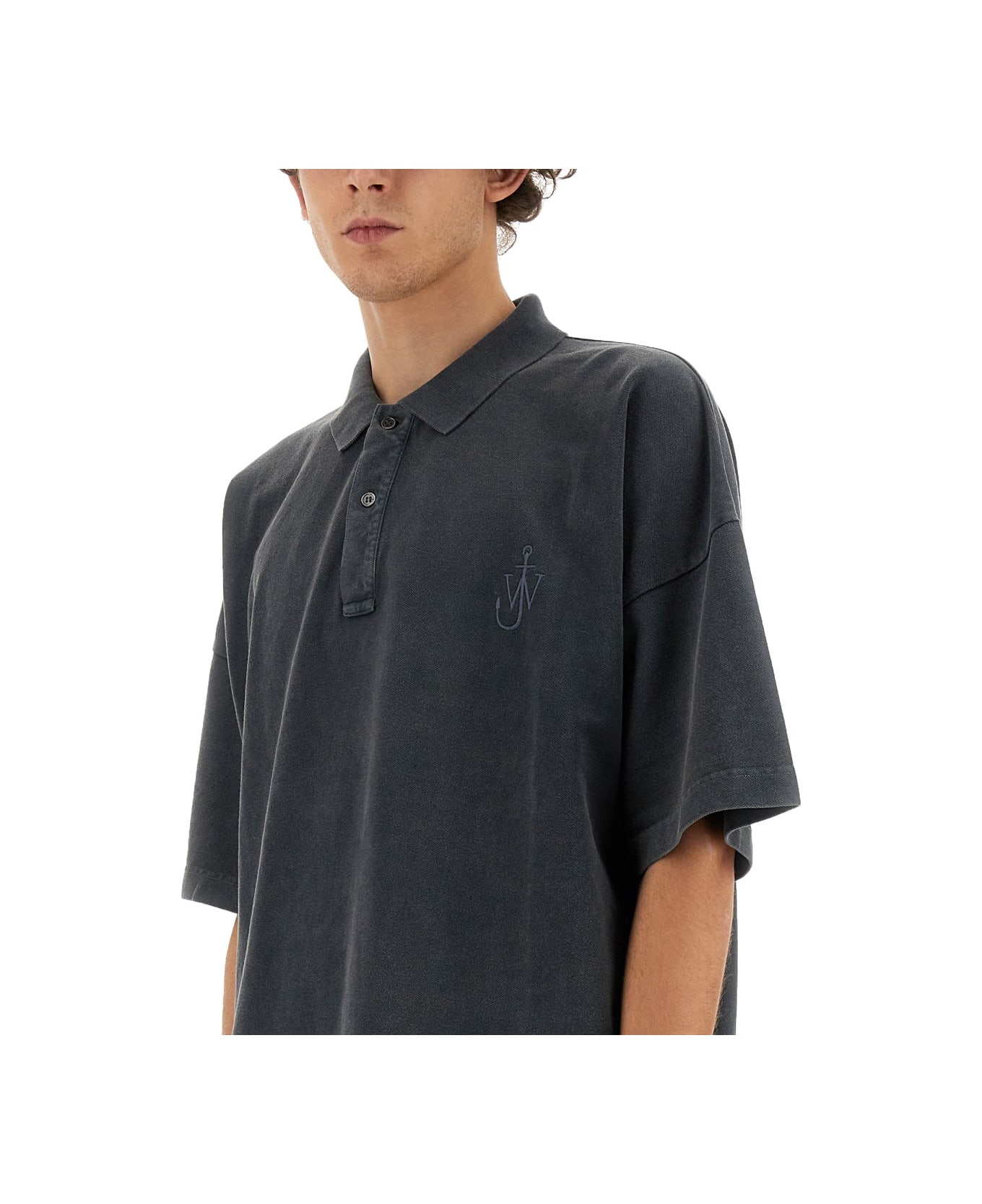 J.W. Anderson Polo With Logo - Charcoal