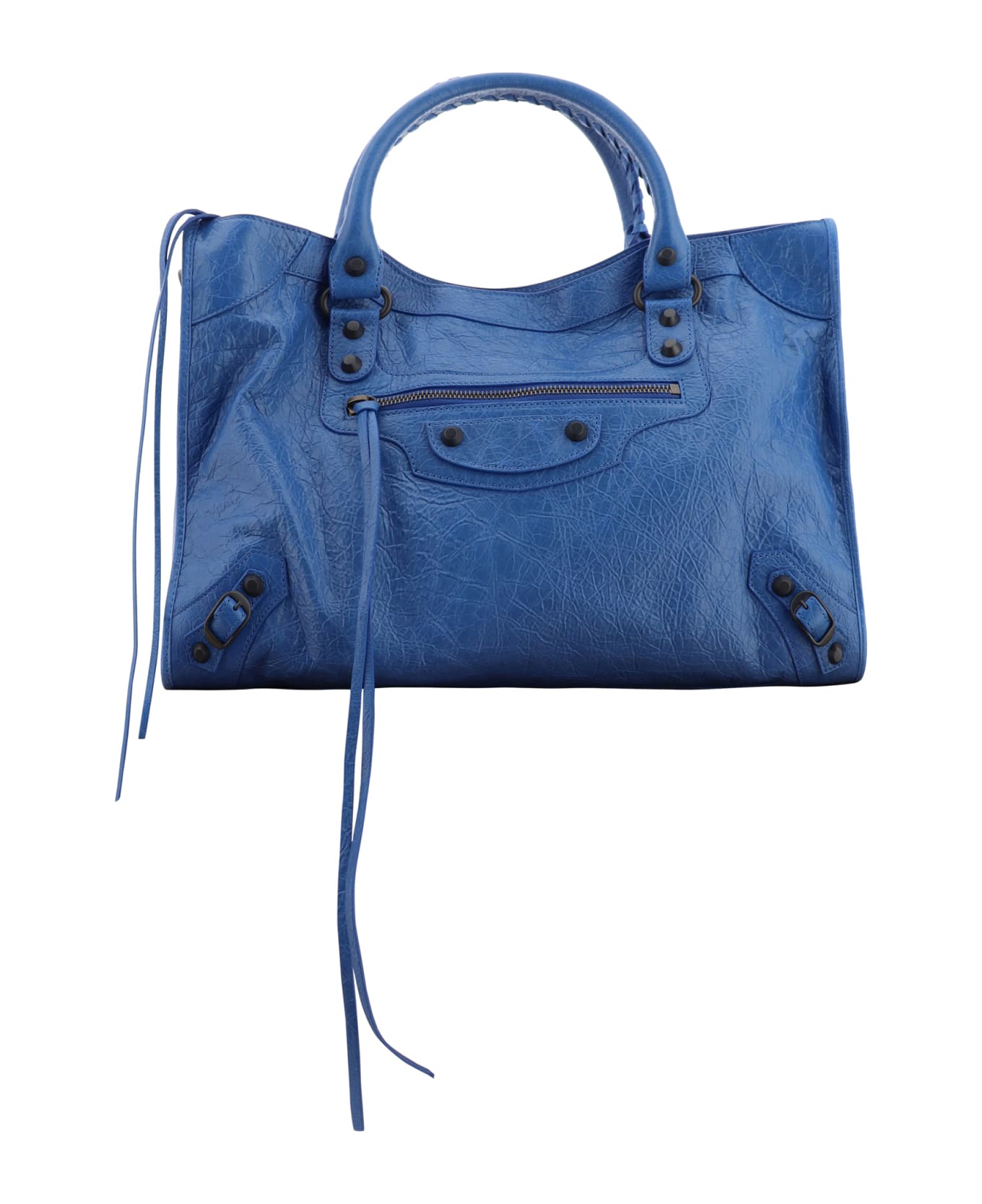 Balenciaga Le City Medium Leather Bag - blue