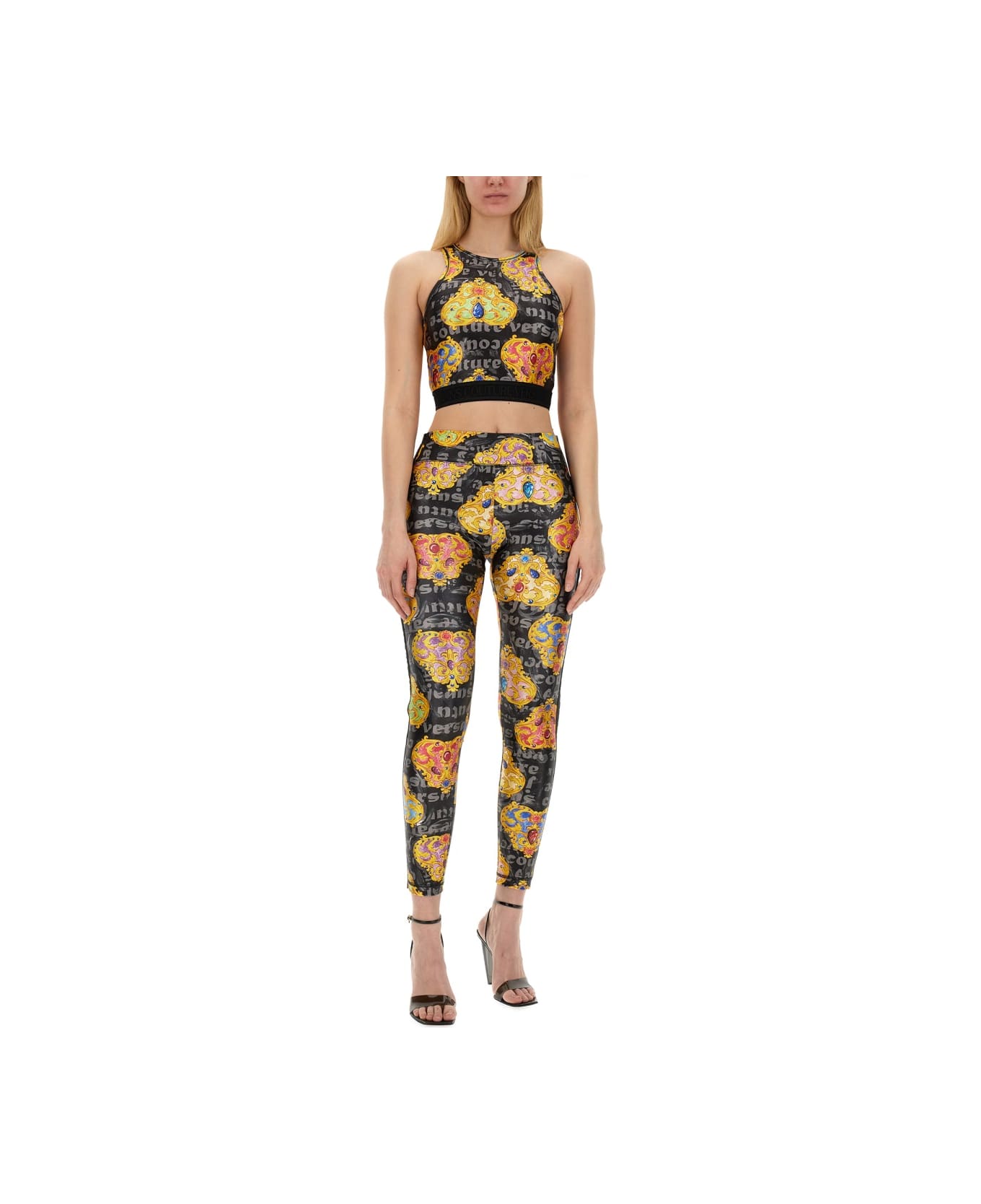 Versace Jeans Couture Leggings With Print - MULTICOLOR レギンス