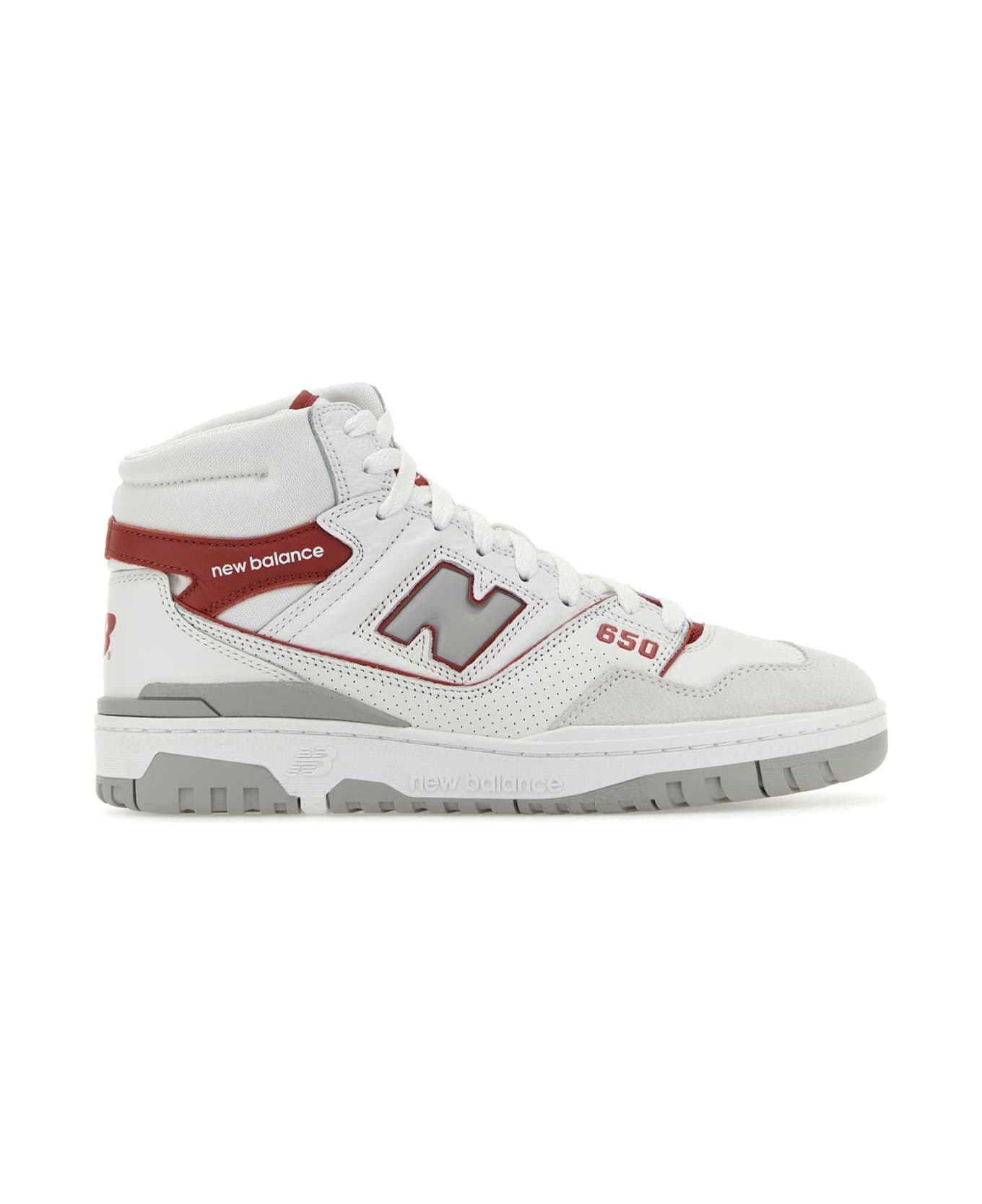 New Balance Multicolor Leather And Suede 650 Sneakers - WHITE スニーカー