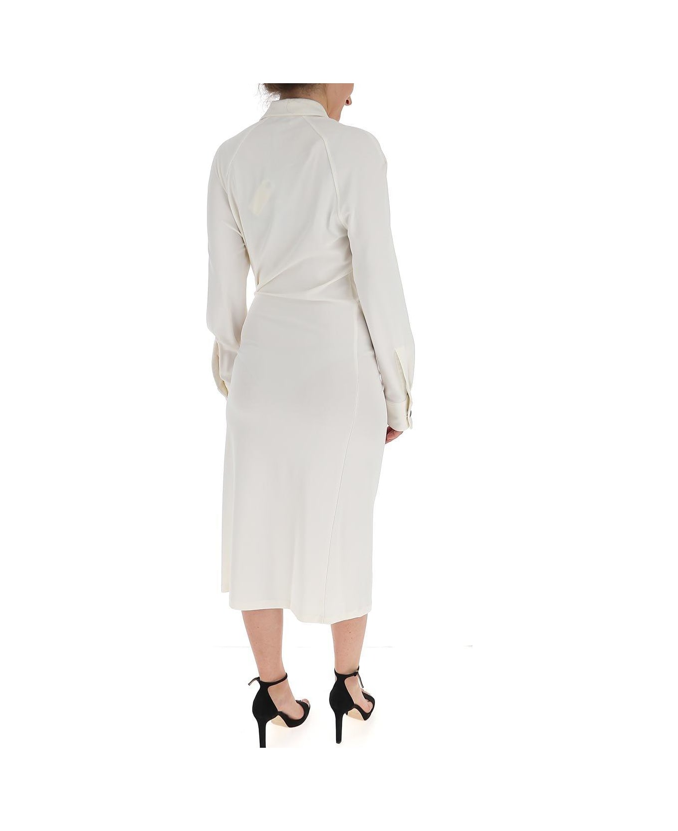 Bottega Veneta Knotted Detail Shirt Dress - WHITE