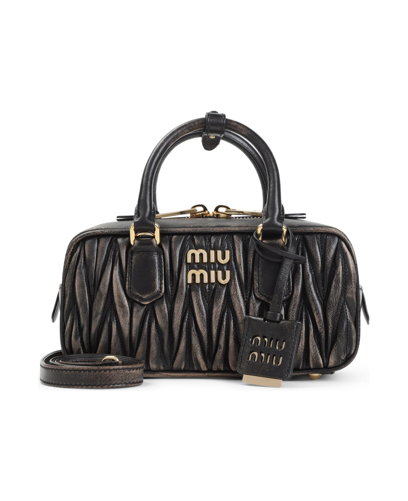 Miu Miu Lamb Leather Shoulder Bag - Caffe`