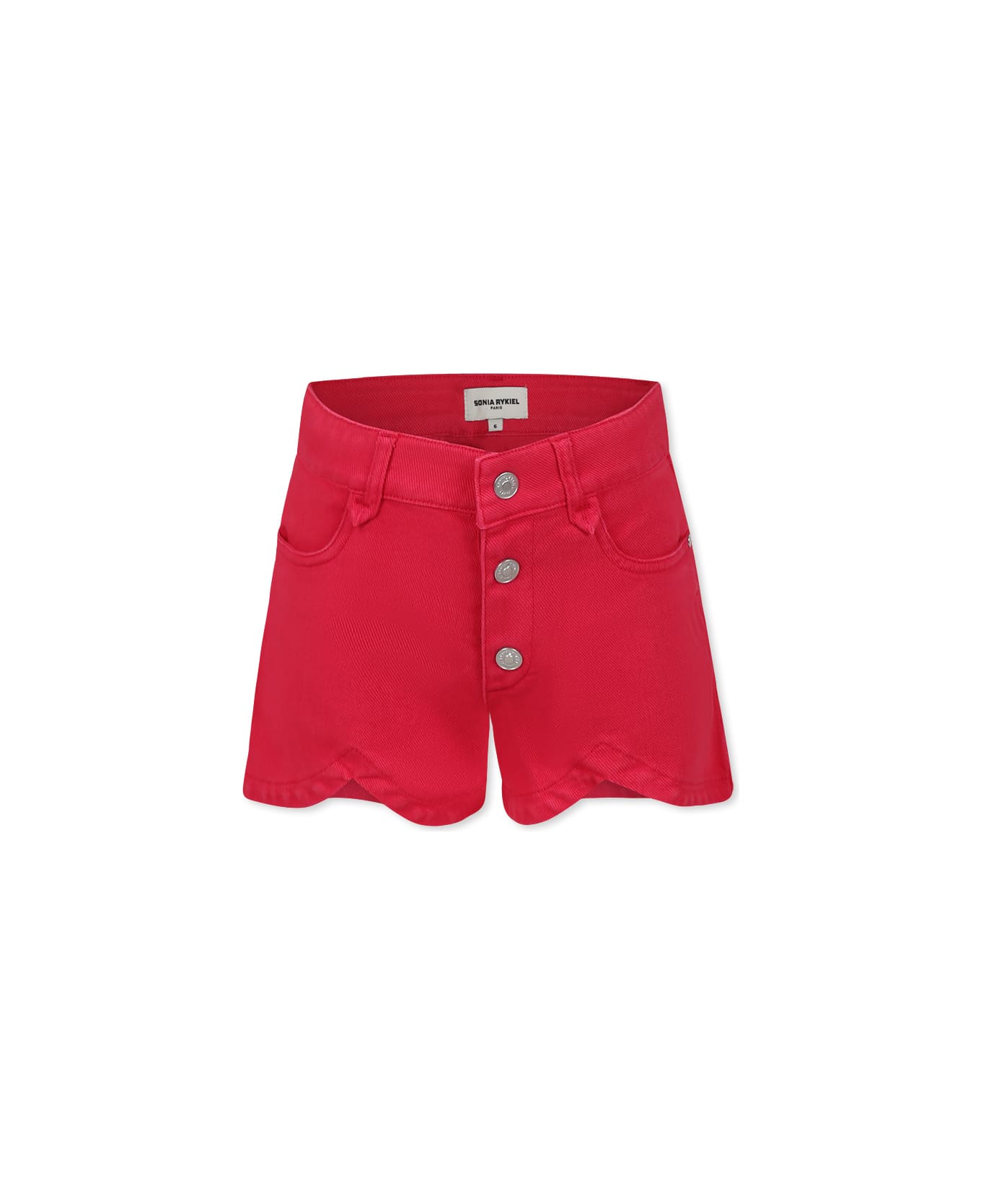 Rykiel Enfant Fuchsia Shorts For Girl With Logo - Fuchsia