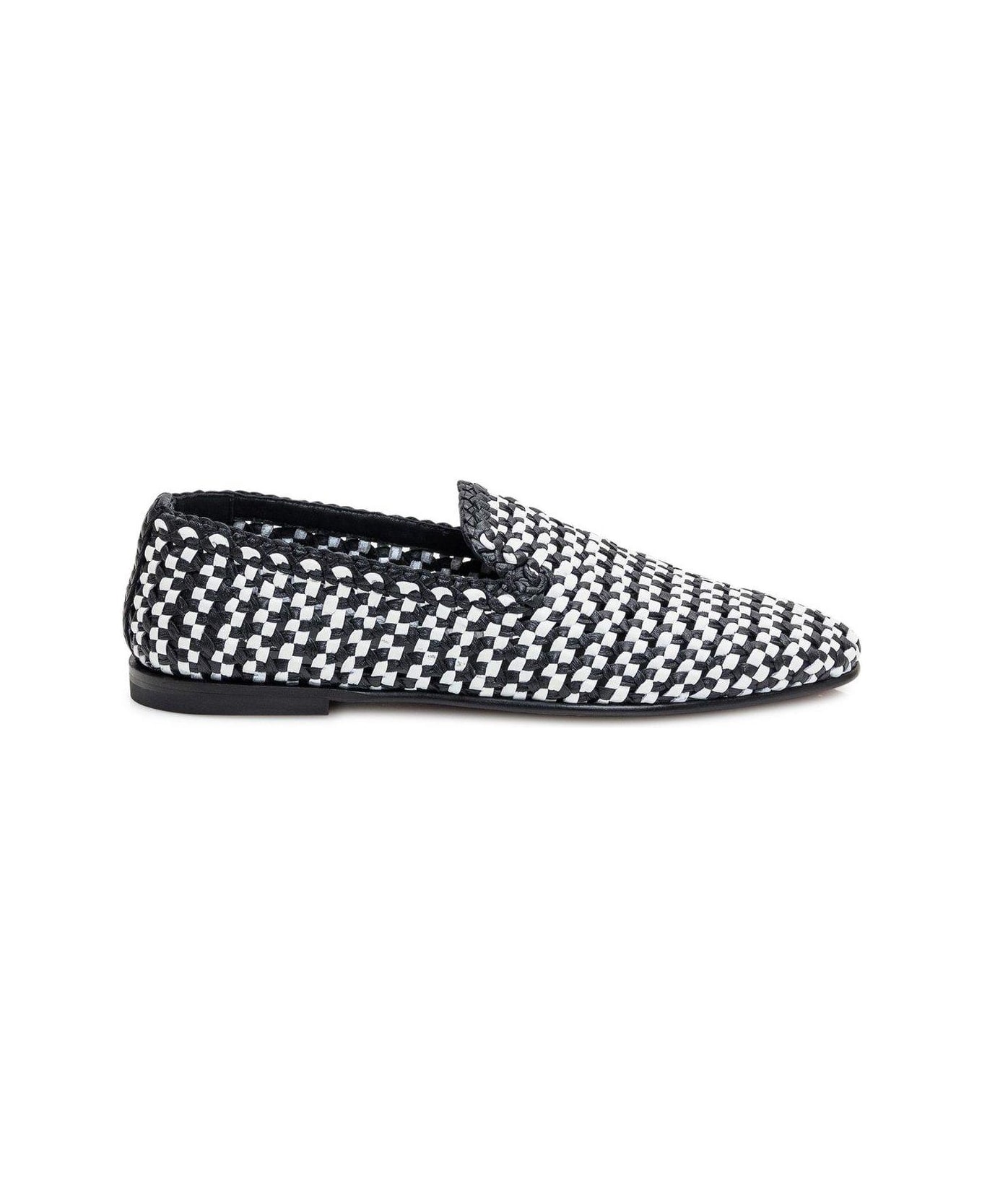 Dolce 
Gabbana Woven Slip-on Loafers - BLACK/WHITE