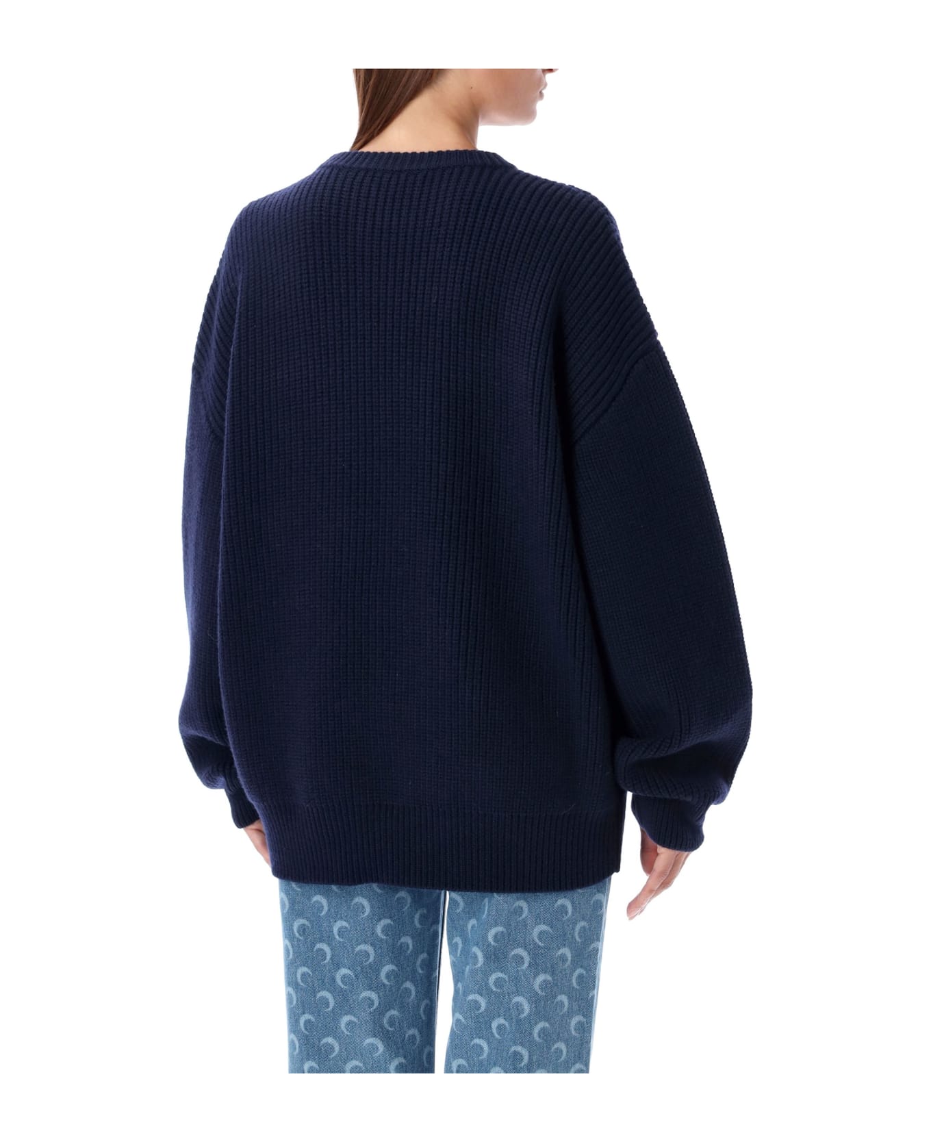 Marine Serre Fisherman Sweater - NAVY