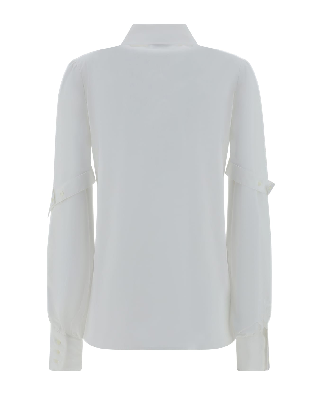 Off-White Popeline Shirt With Straps - White White