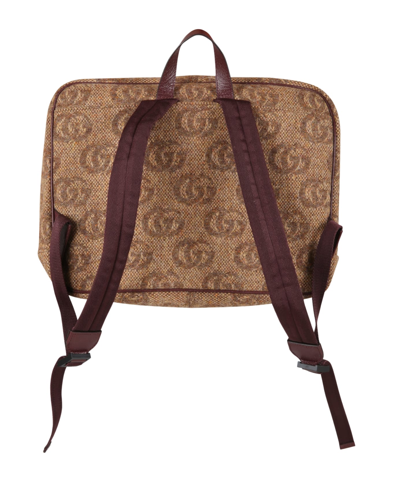 Gucci Brown Backpack For Kid With Gg Motif - Brown