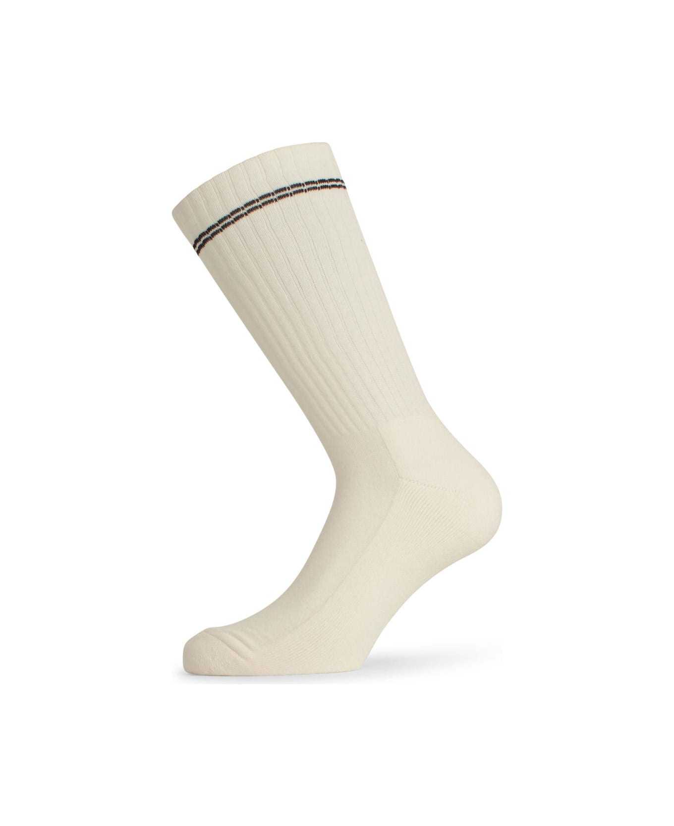 Barrow White Cotton Blend Socks - White