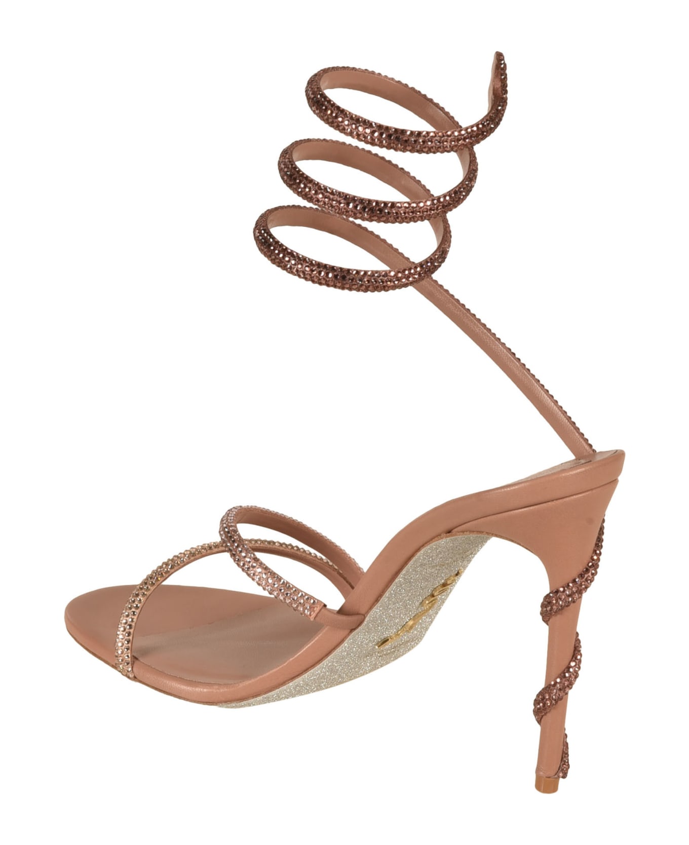 René Caovilla Embellished Ankle Wrap Sandals - Pink