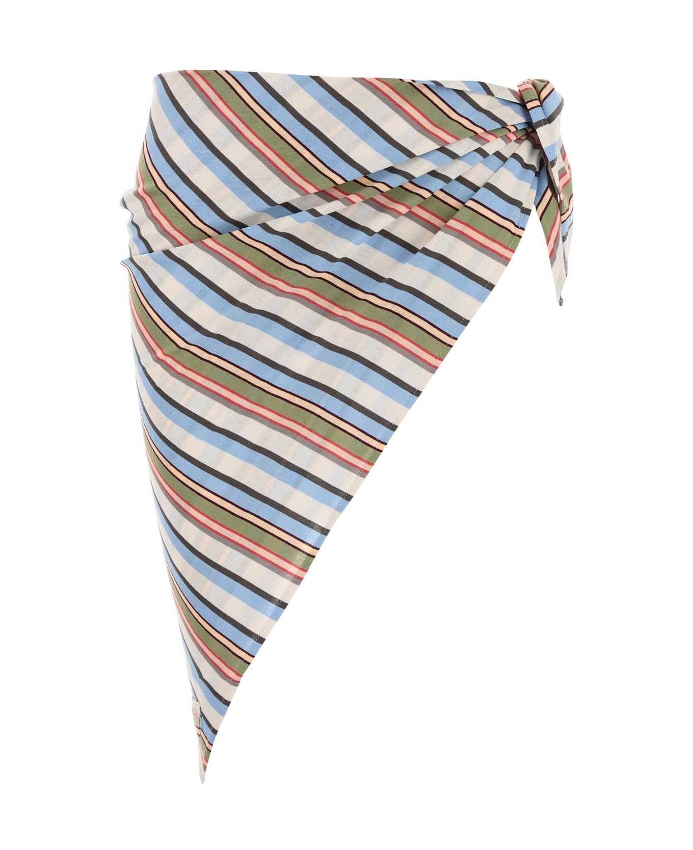 Prada Embroidered Cotton Sarong - CELESTE